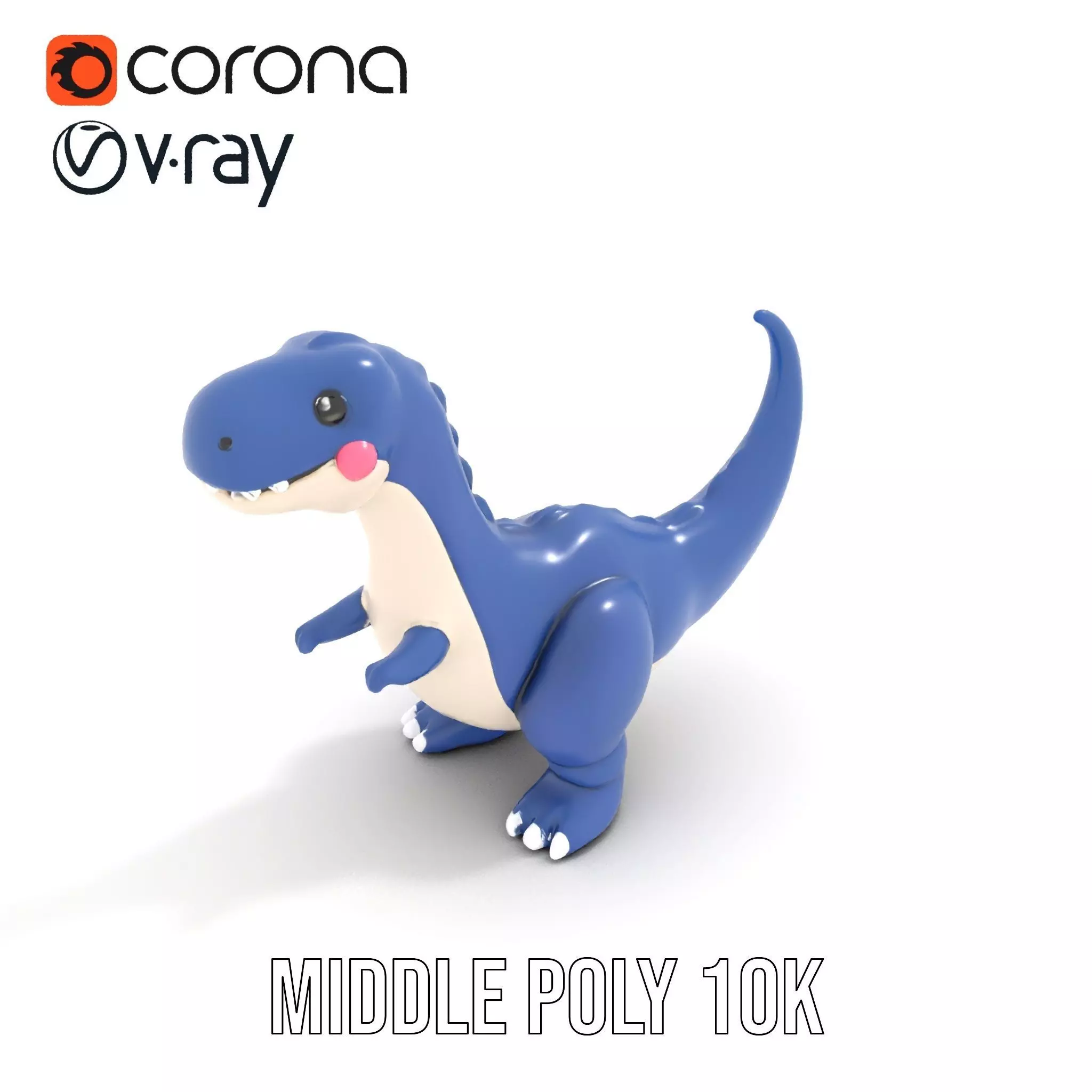 Playful Dinosaur Figurine model pack Low-poly 3D model_11