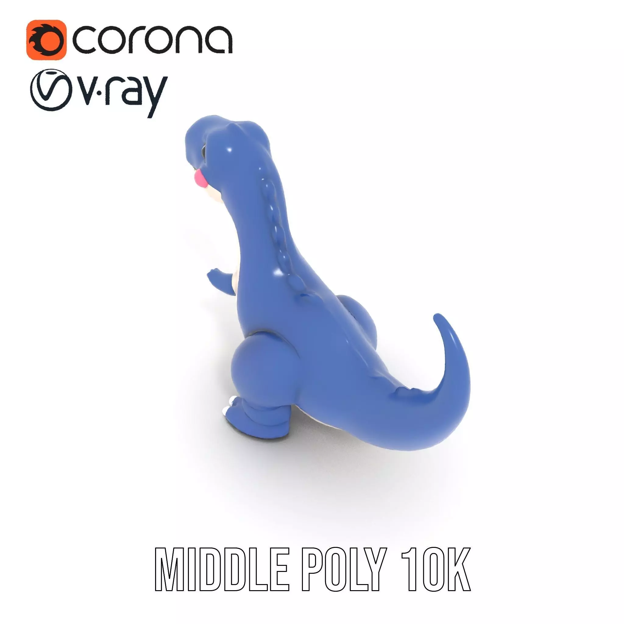 Playful Dinosaur Figurine model pack Low-poly 3D model_16