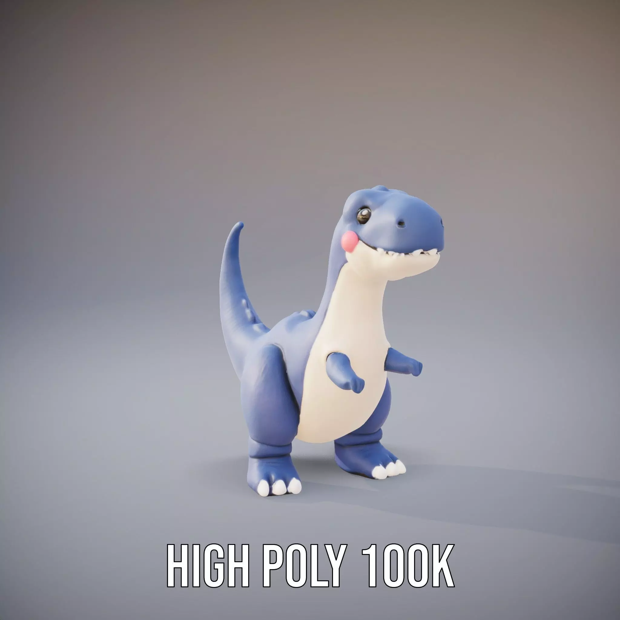 Playful Dinosaur Figurine model pack Low-poly 3D model_8