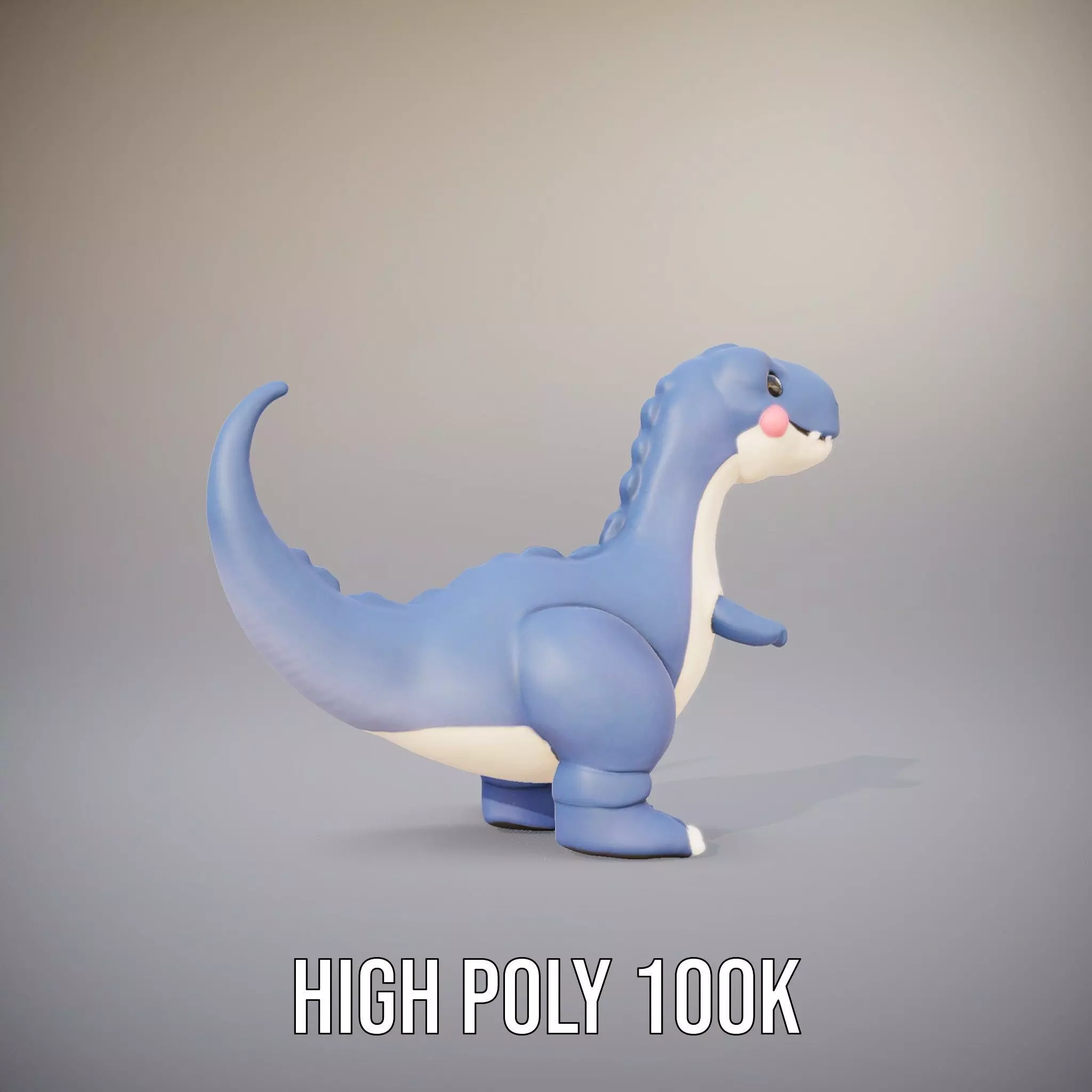 Playful Dinosaur Figurine model pack Low-poly 3D model_10