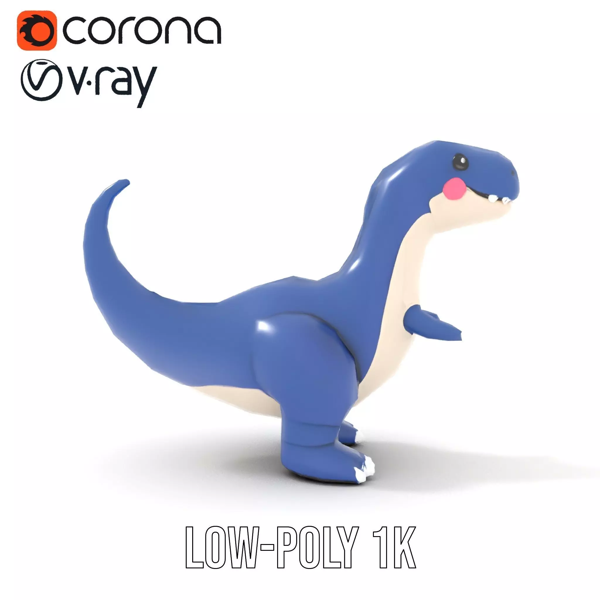 Playful Dinosaur Figurine model pack Low-poly 3D model_12