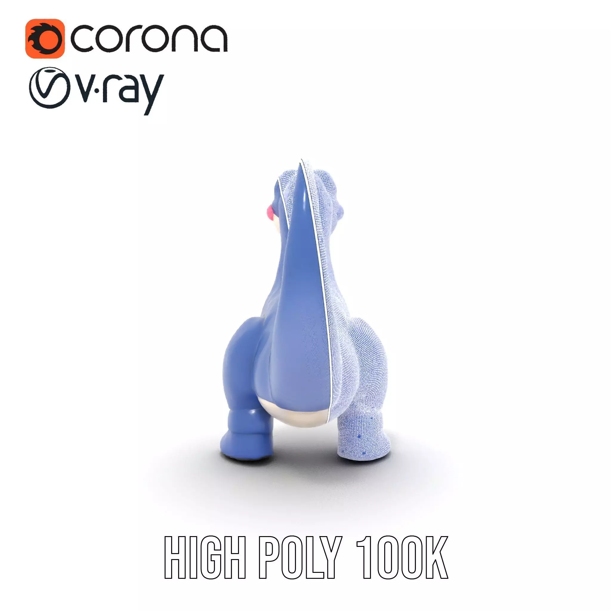 Playful Dinosaur Figurine model pack Low-poly 3D model_34