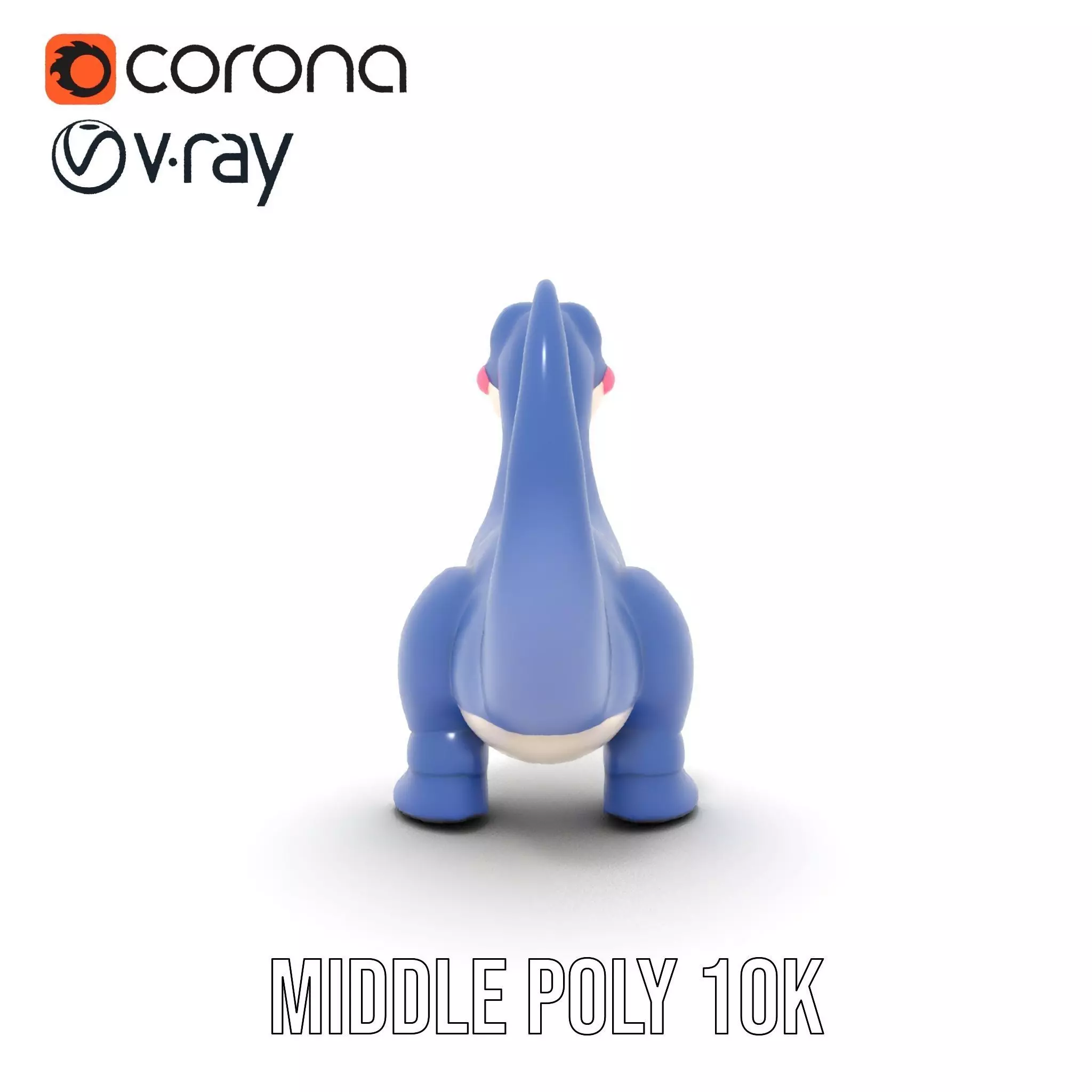 Playful Dinosaur Figurine model pack Low-poly 3D model_19
