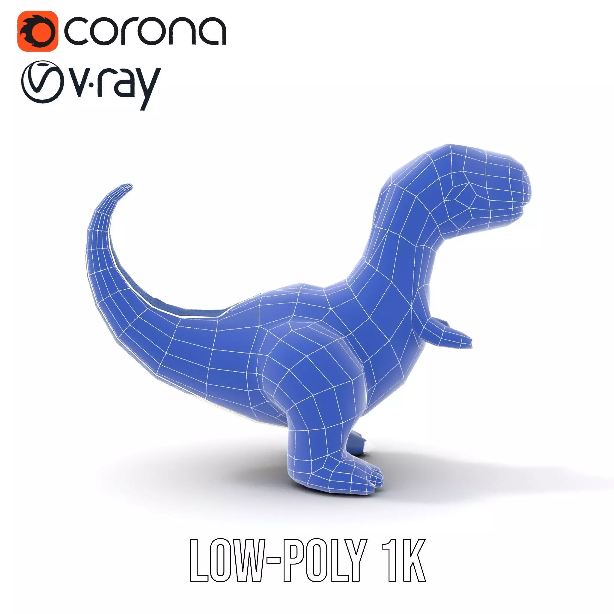 Playful Dinosaur Figurine model pack Low-poly 3D model_30