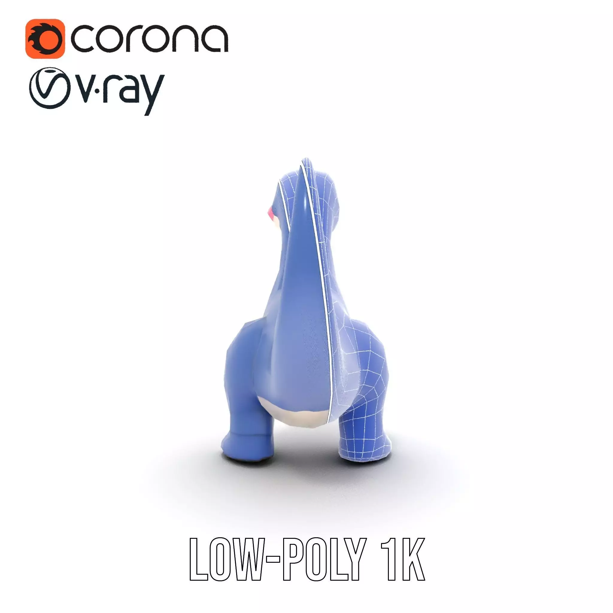 Playful Dinosaur Figurine model pack Low-poly 3D model_14
