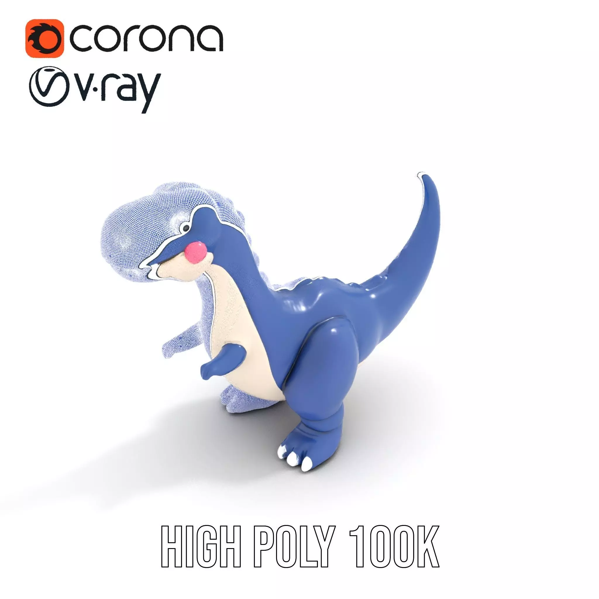 Playful Dinosaur Figurine model pack Low-poly 3D model_15