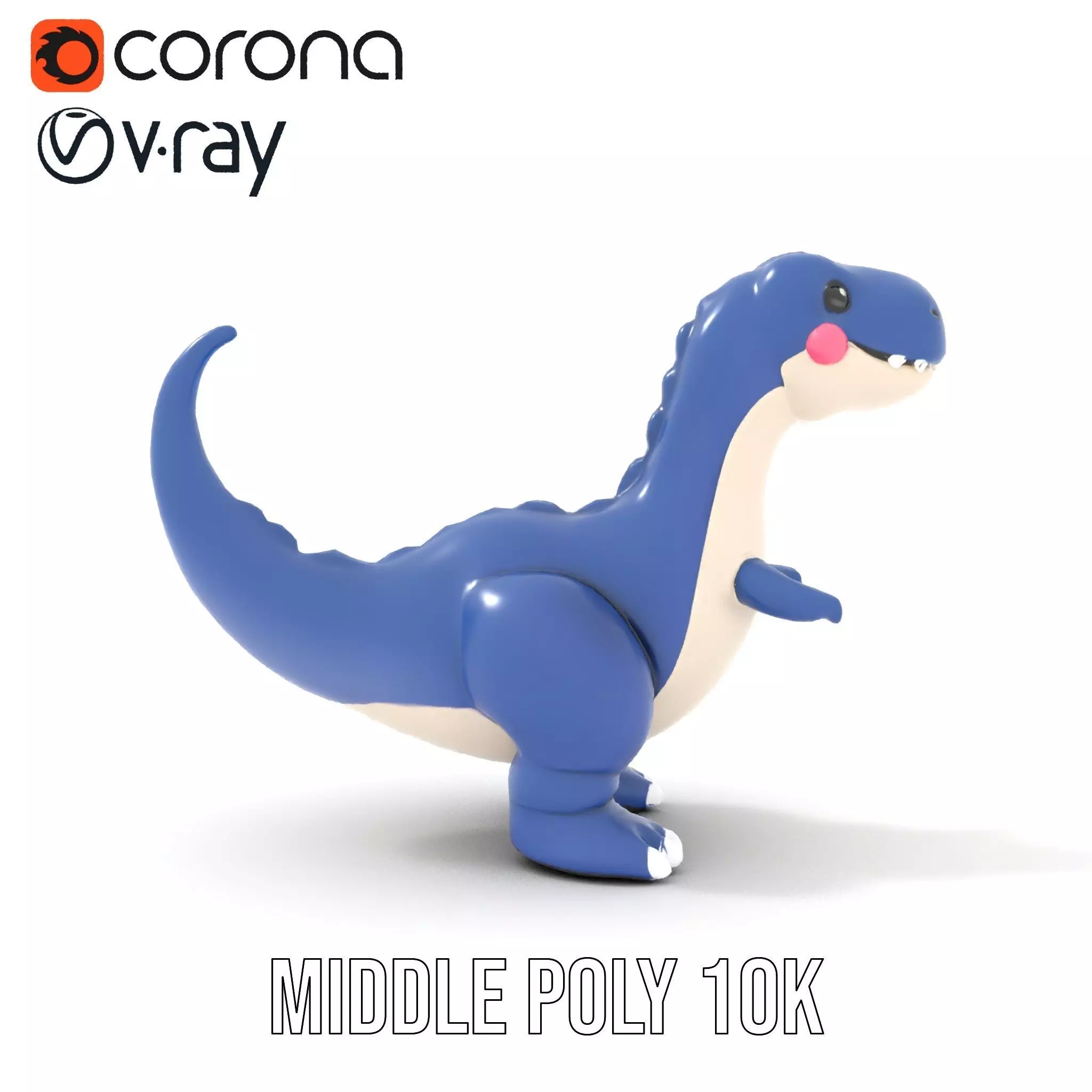Playful Dinosaur Figurine model pack Low-poly 3D model_26