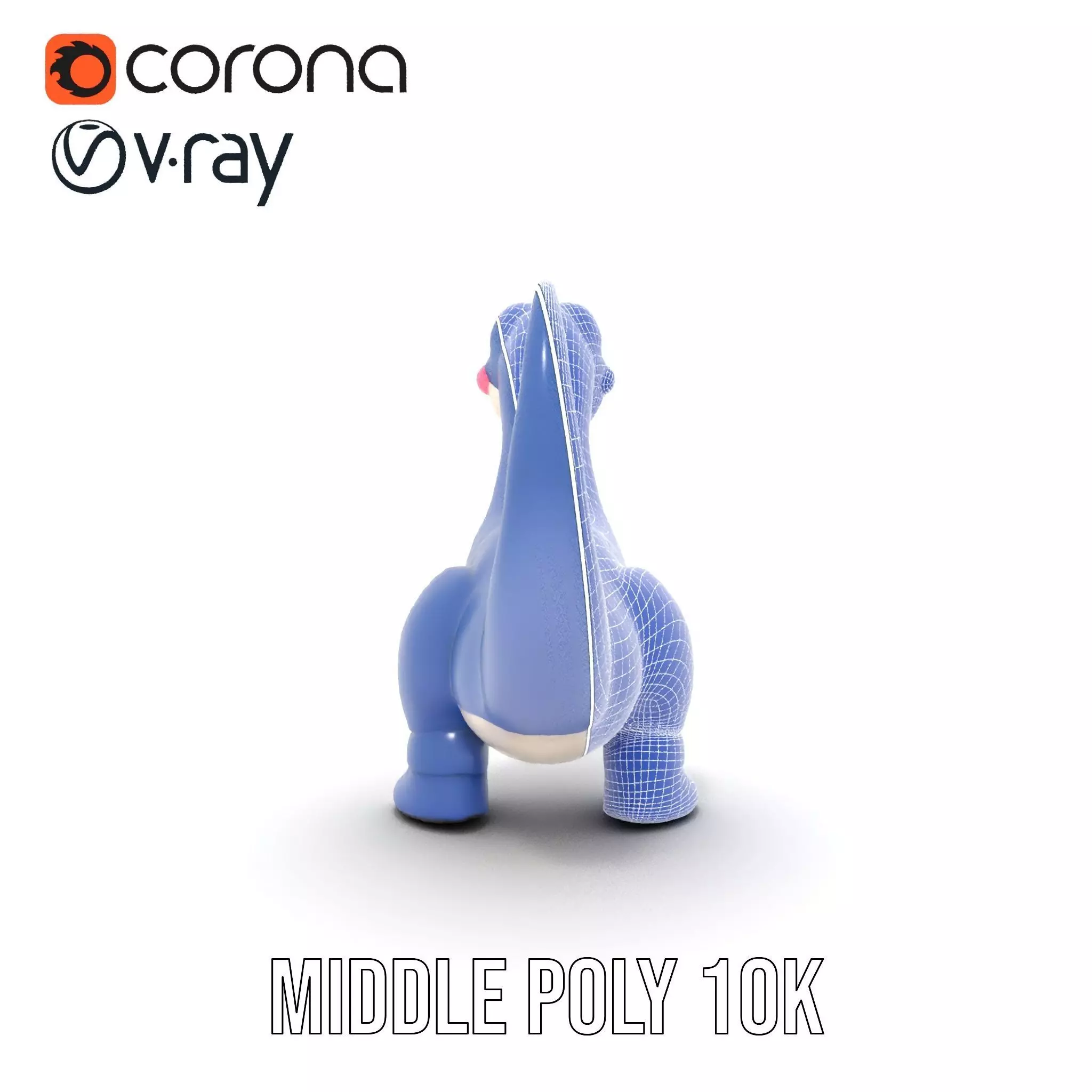 Playful Dinosaur Figurine model pack Low-poly 3D model_5