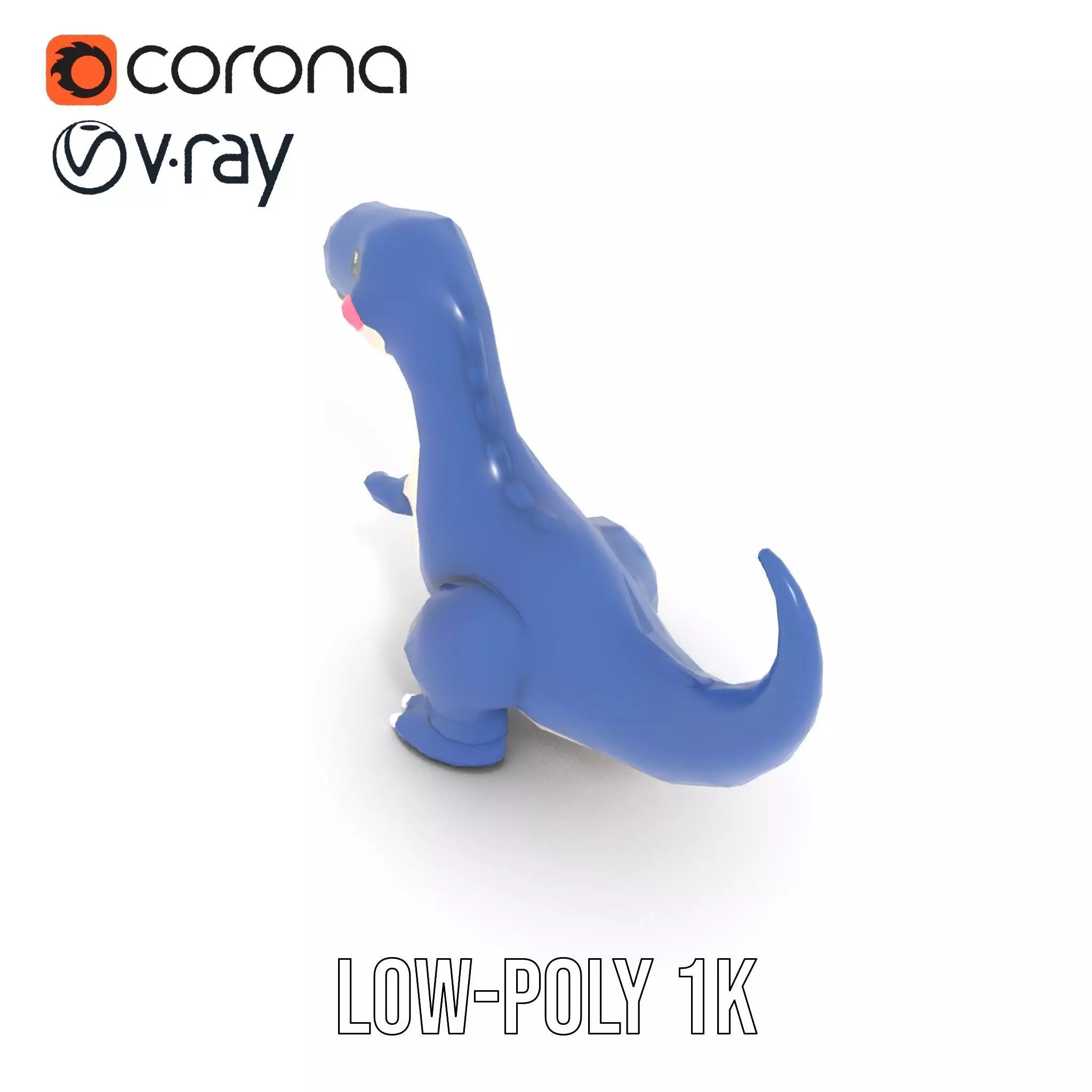 Playful Dinosaur Figurine model pack Low-poly 3D model_25
