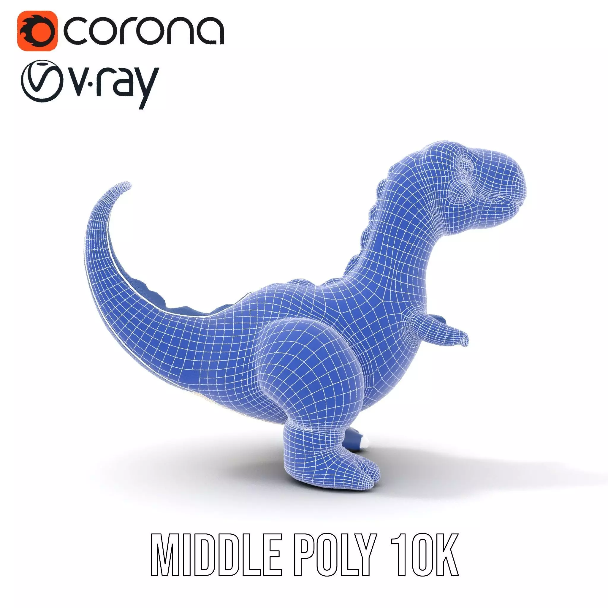 Playful Dinosaur Figurine model pack Low-poly 3D model_29
