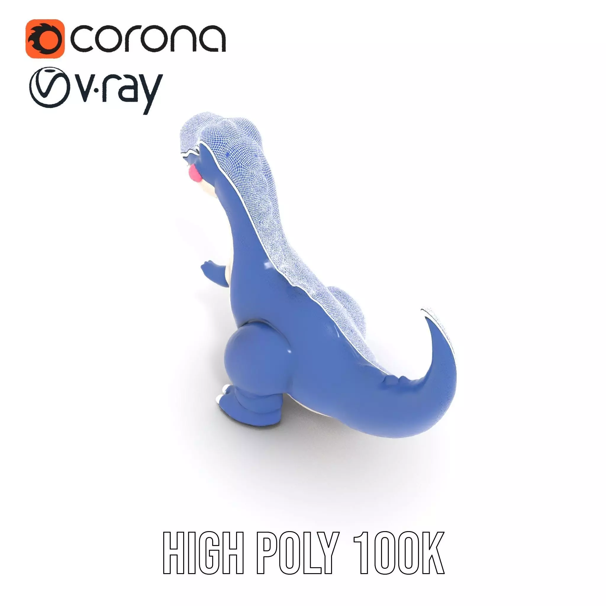 Playful Dinosaur Figurine model pack Low-poly 3D model_23