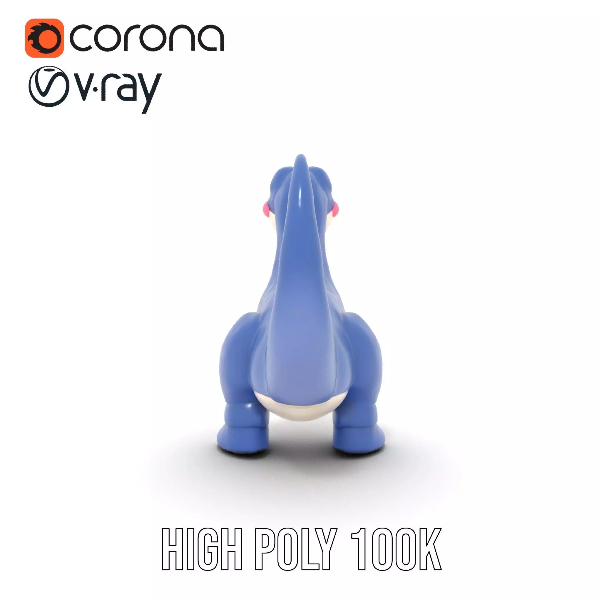 Playful Dinosaur Figurine model pack Low-poly 3D model_32