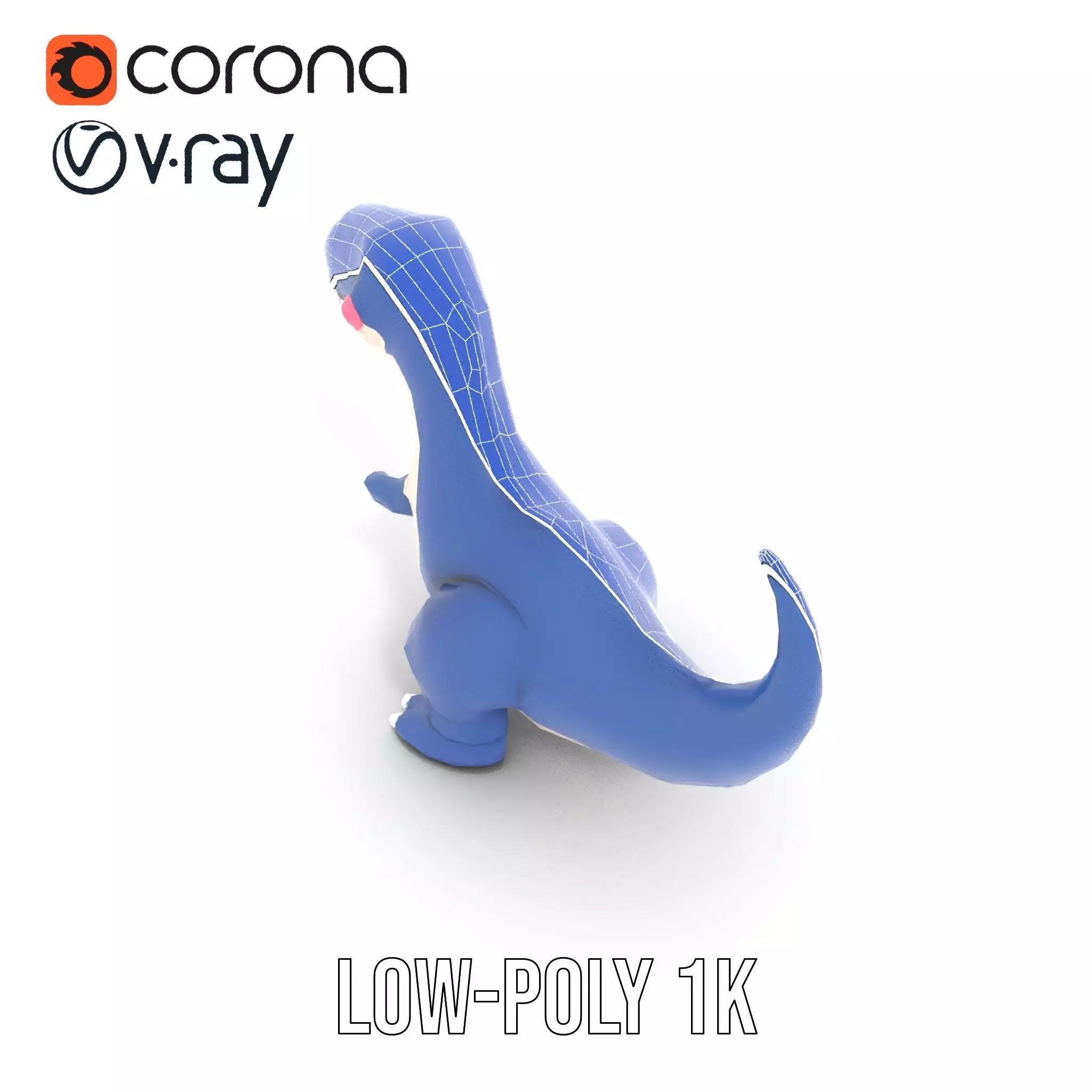 Playful Dinosaur Figurine model pack Low-poly 3D model_27
