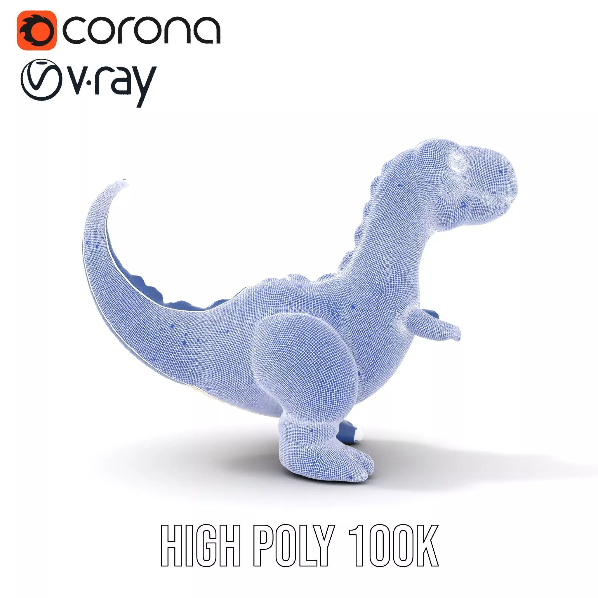 Playful Dinosaur Figurine model pack Low-poly 3D model_28