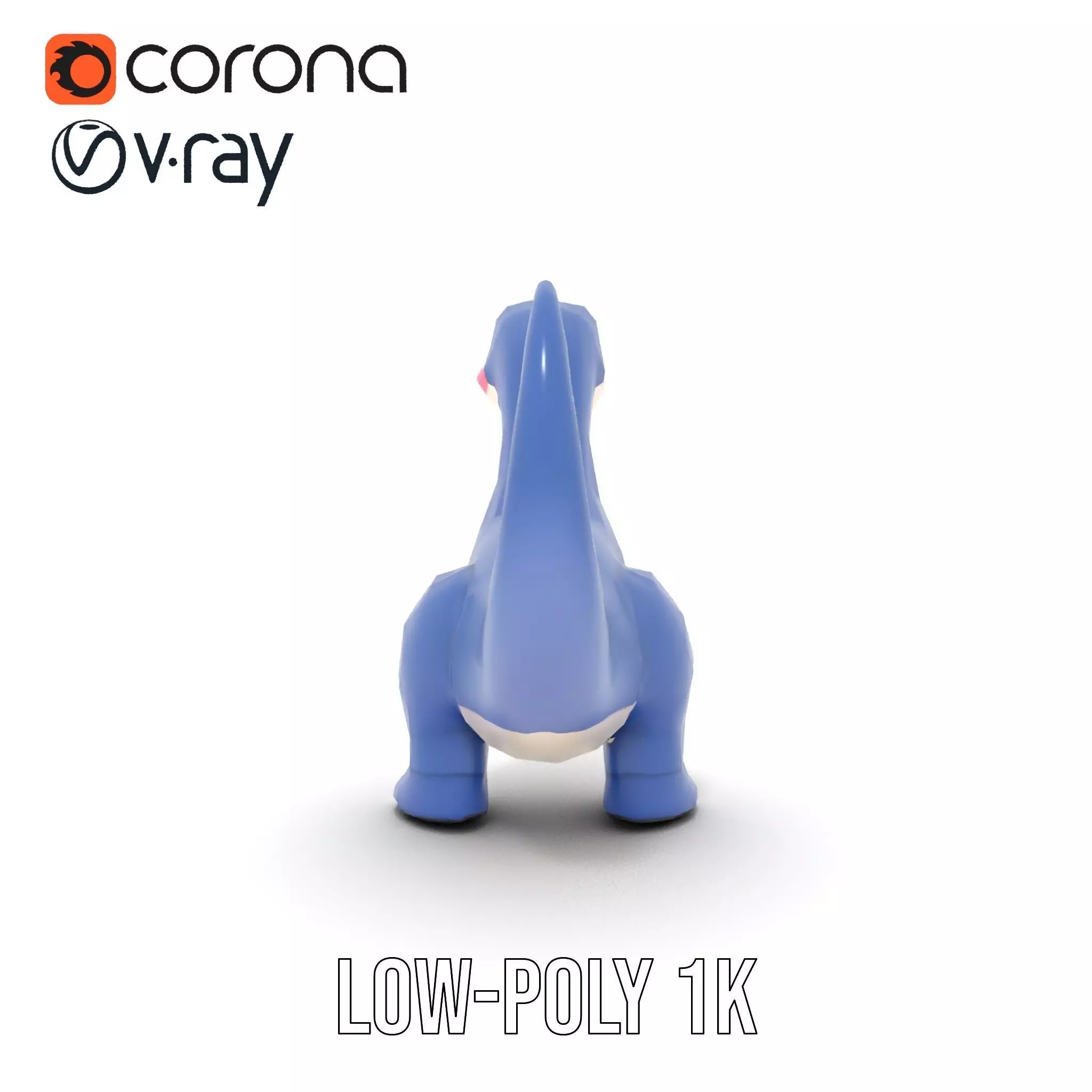 Playful Dinosaur Figurine model pack Low-poly 3D model_7