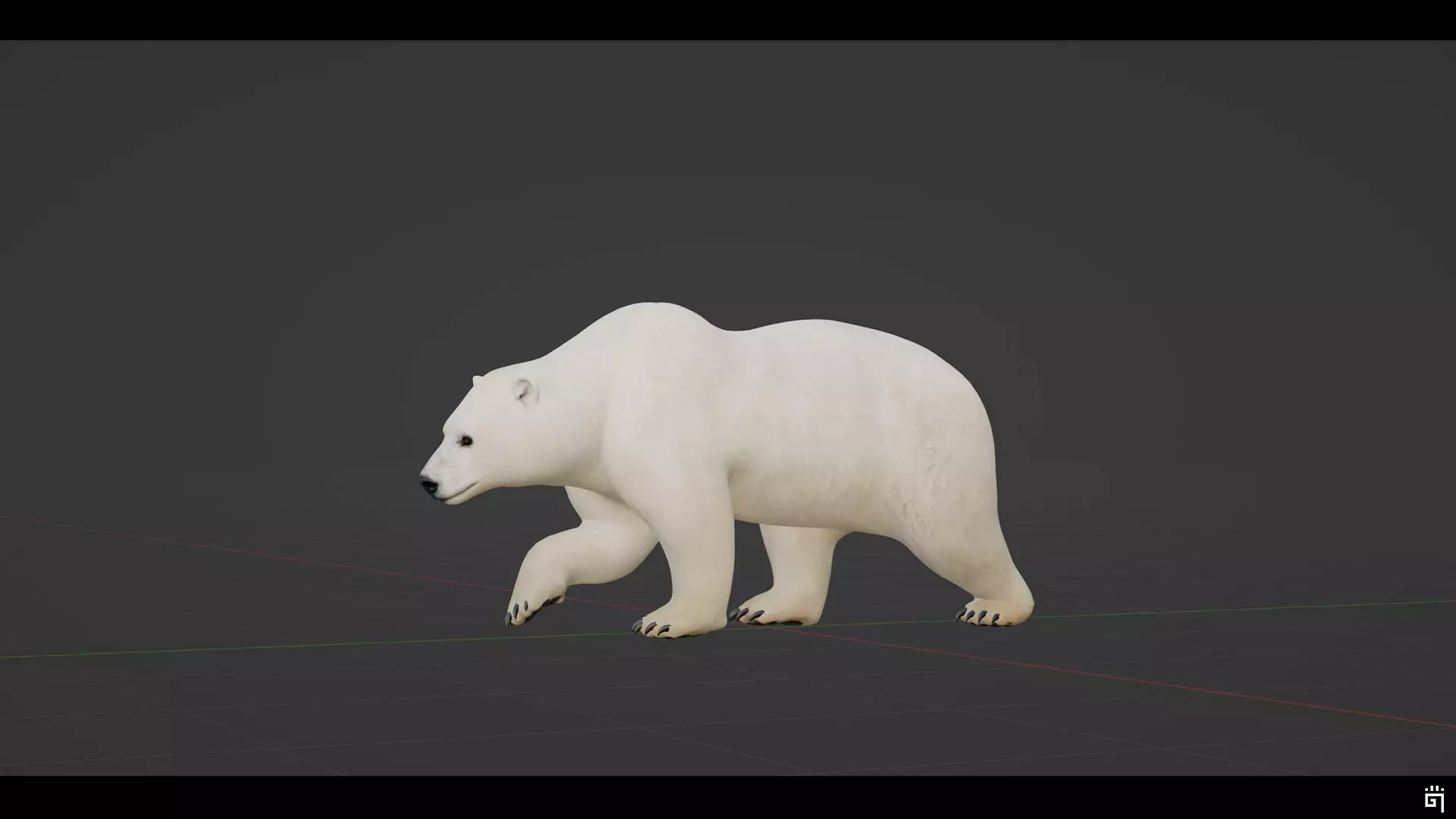 Polar Bear Low-poly 3D model_14