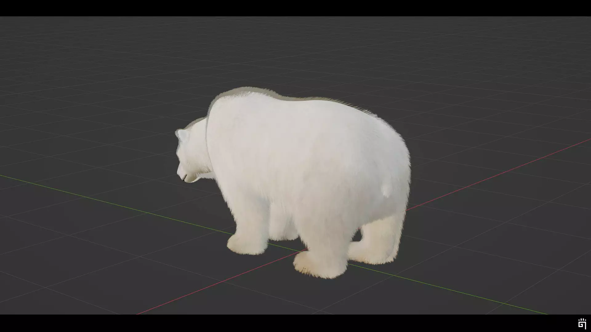 Polar Bear Low-poly 3D model_6