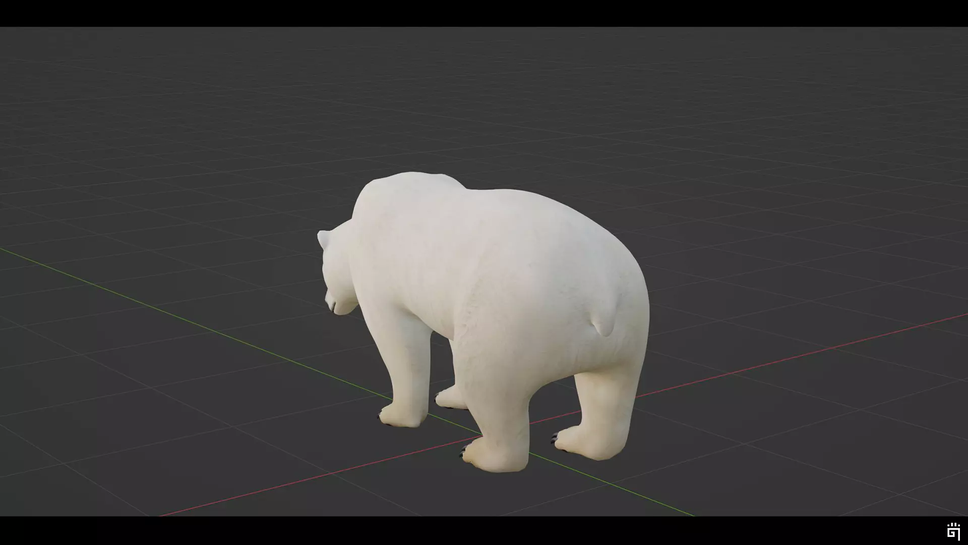 Polar Bear Low-poly 3D model_12