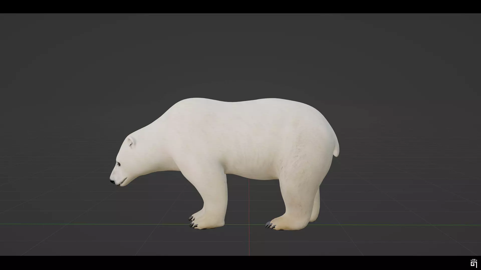 Polar Bear Low-poly 3D model_11