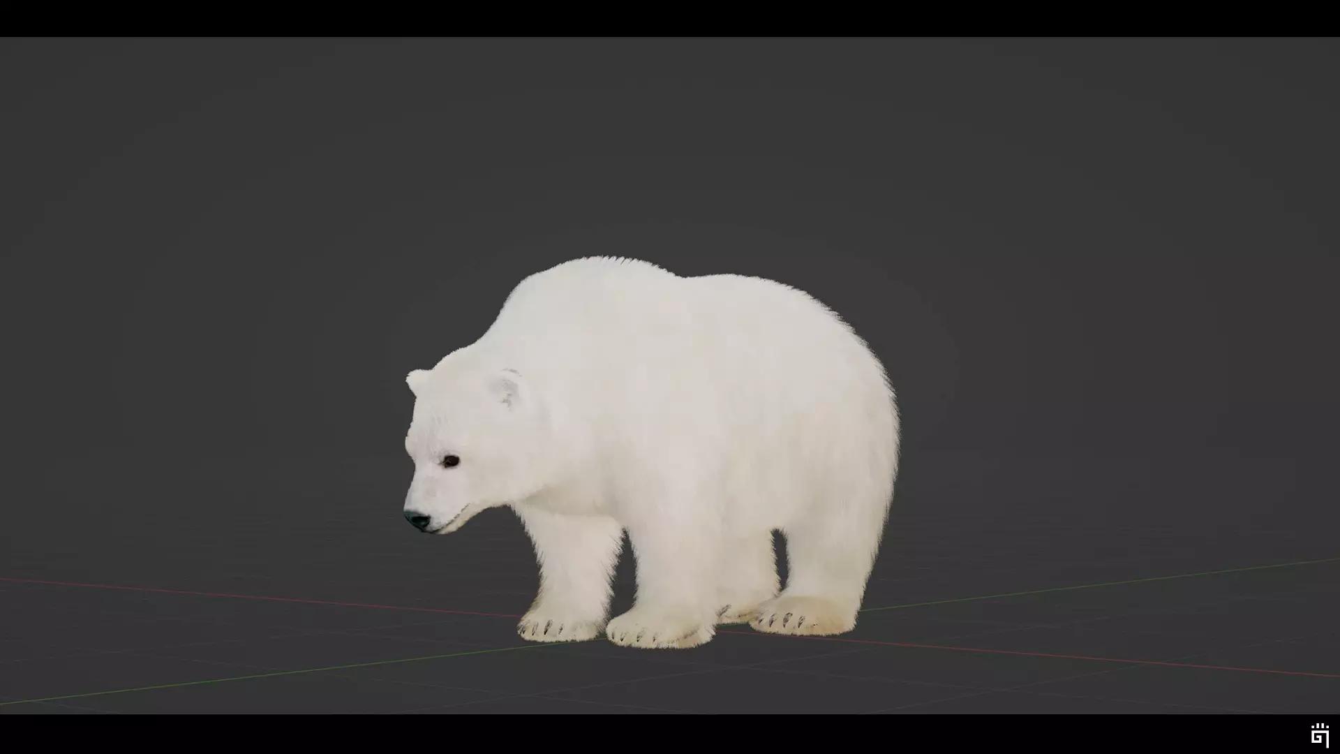 Polar Bear Low-poly 3D model_4