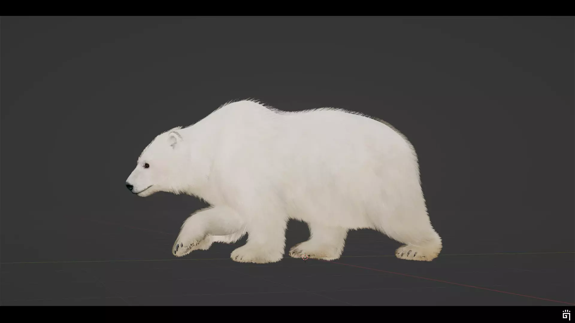 Polar Bear Low-poly 3D model_2