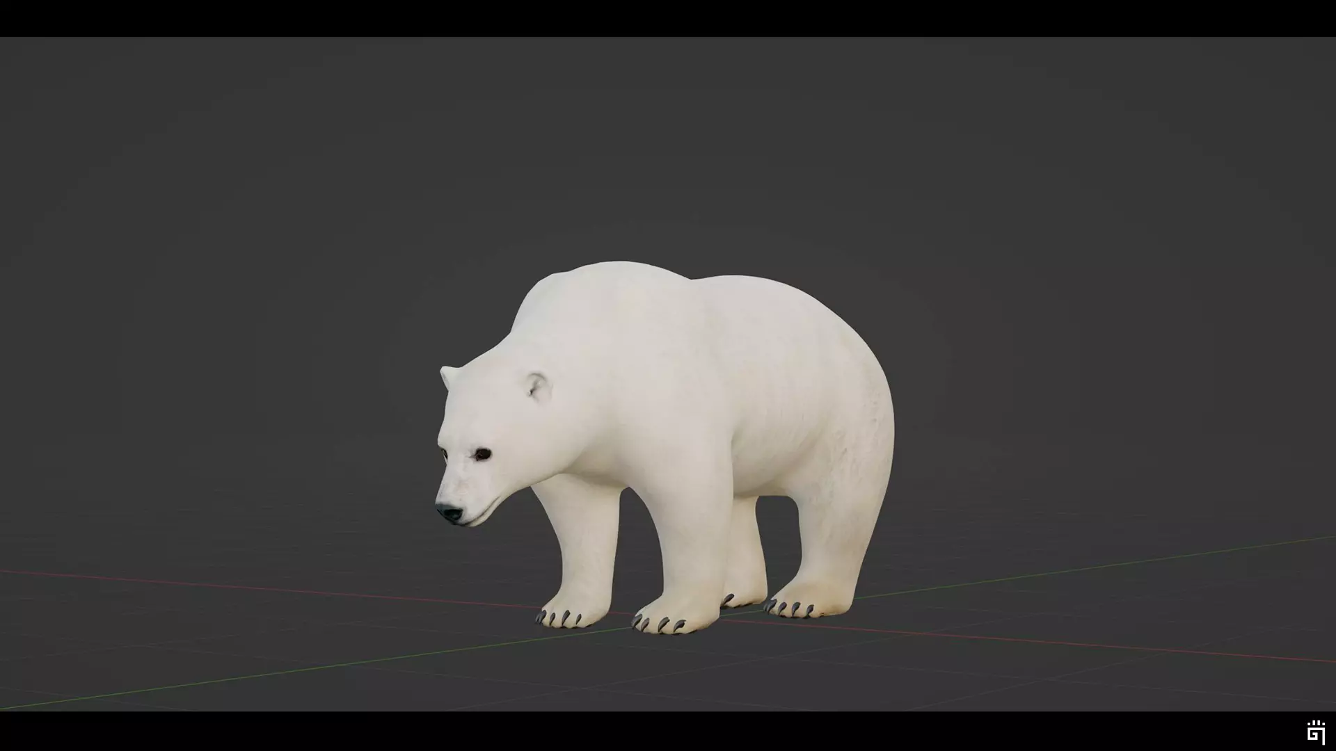 Polar Bear Low-poly 3D model_10