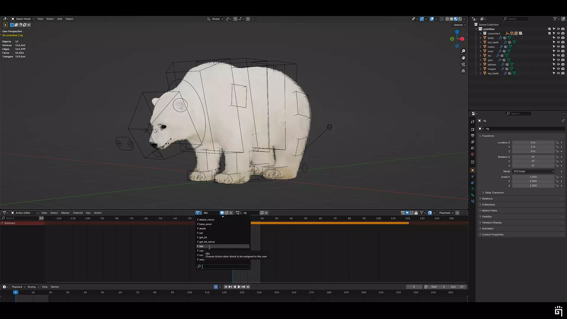 Polar Bear Low-poly 3D model_8