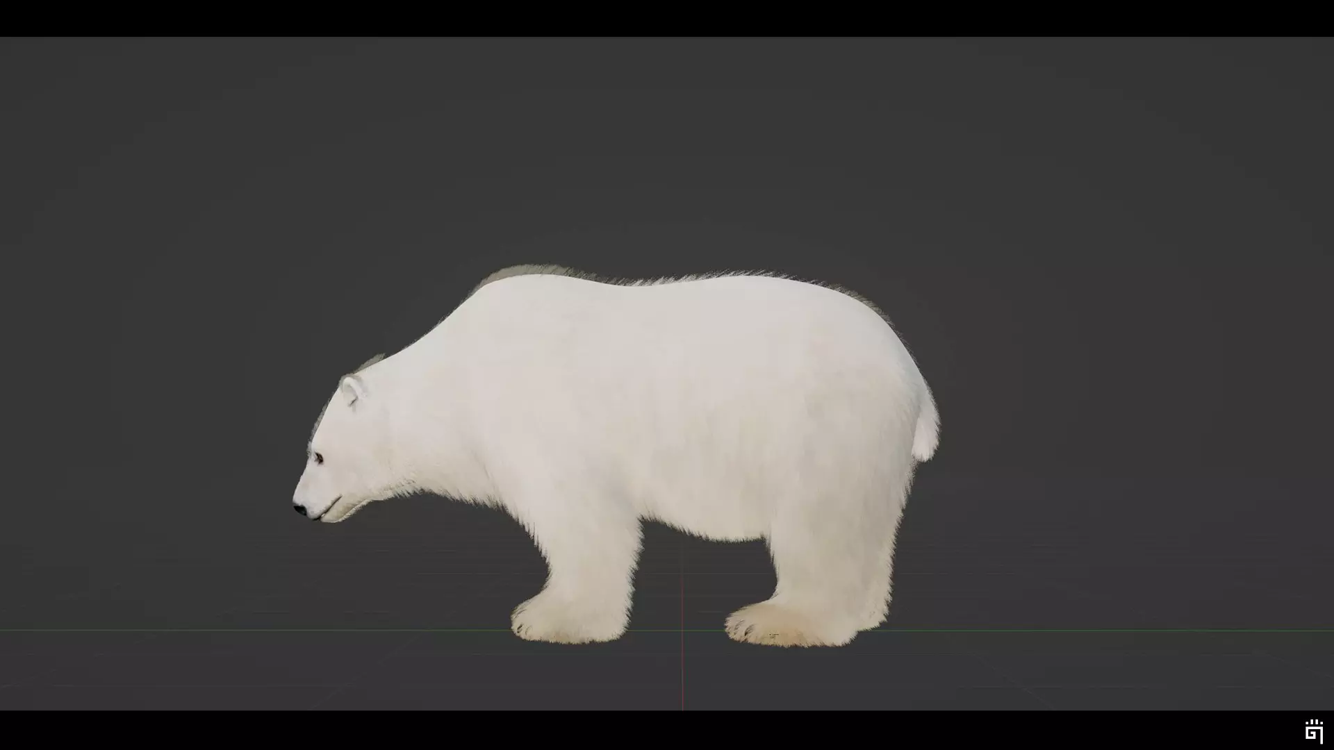 Polar Bear Low-poly 3D model_5