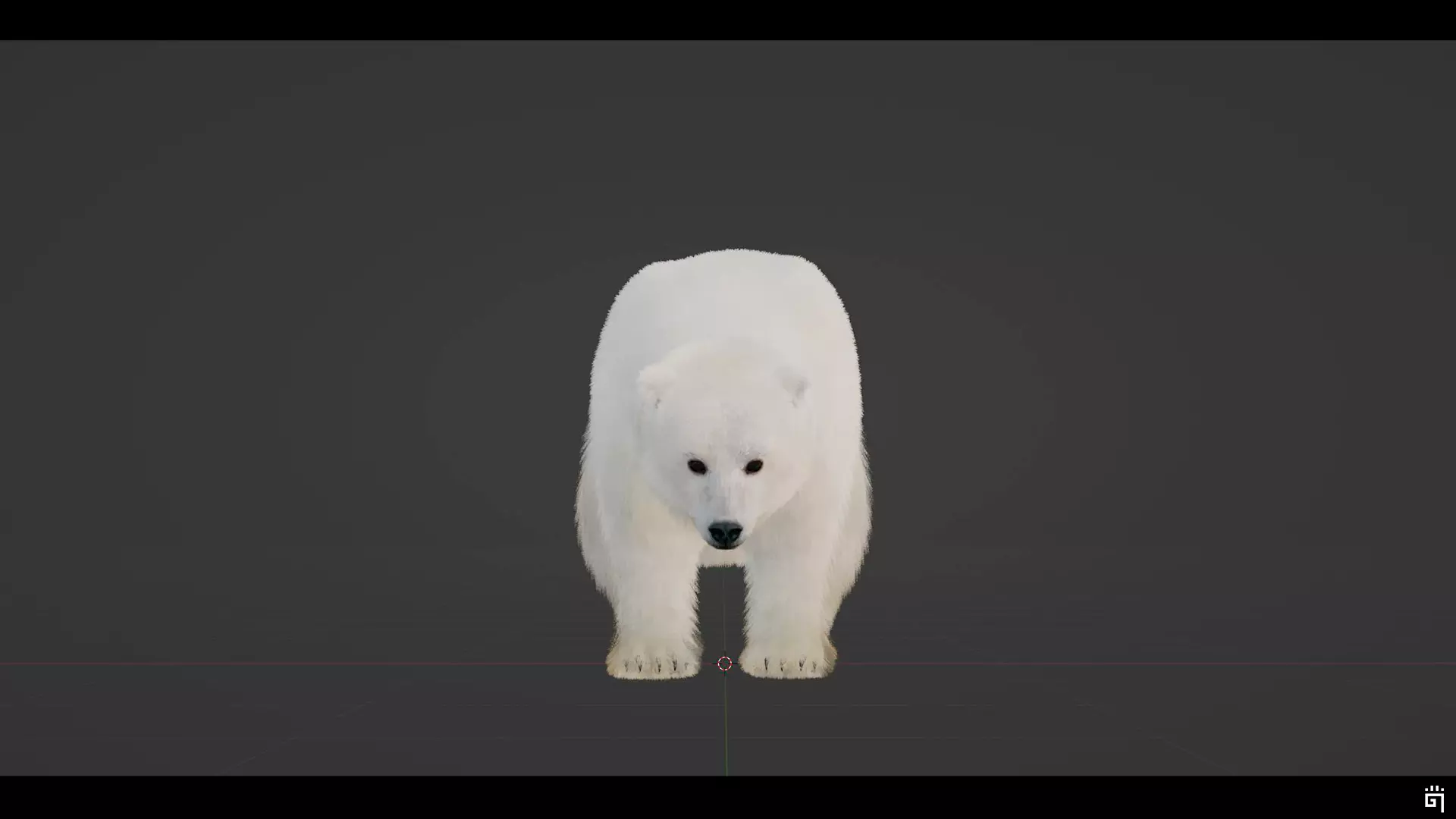 Polar Bear Low-poly 3D model_3