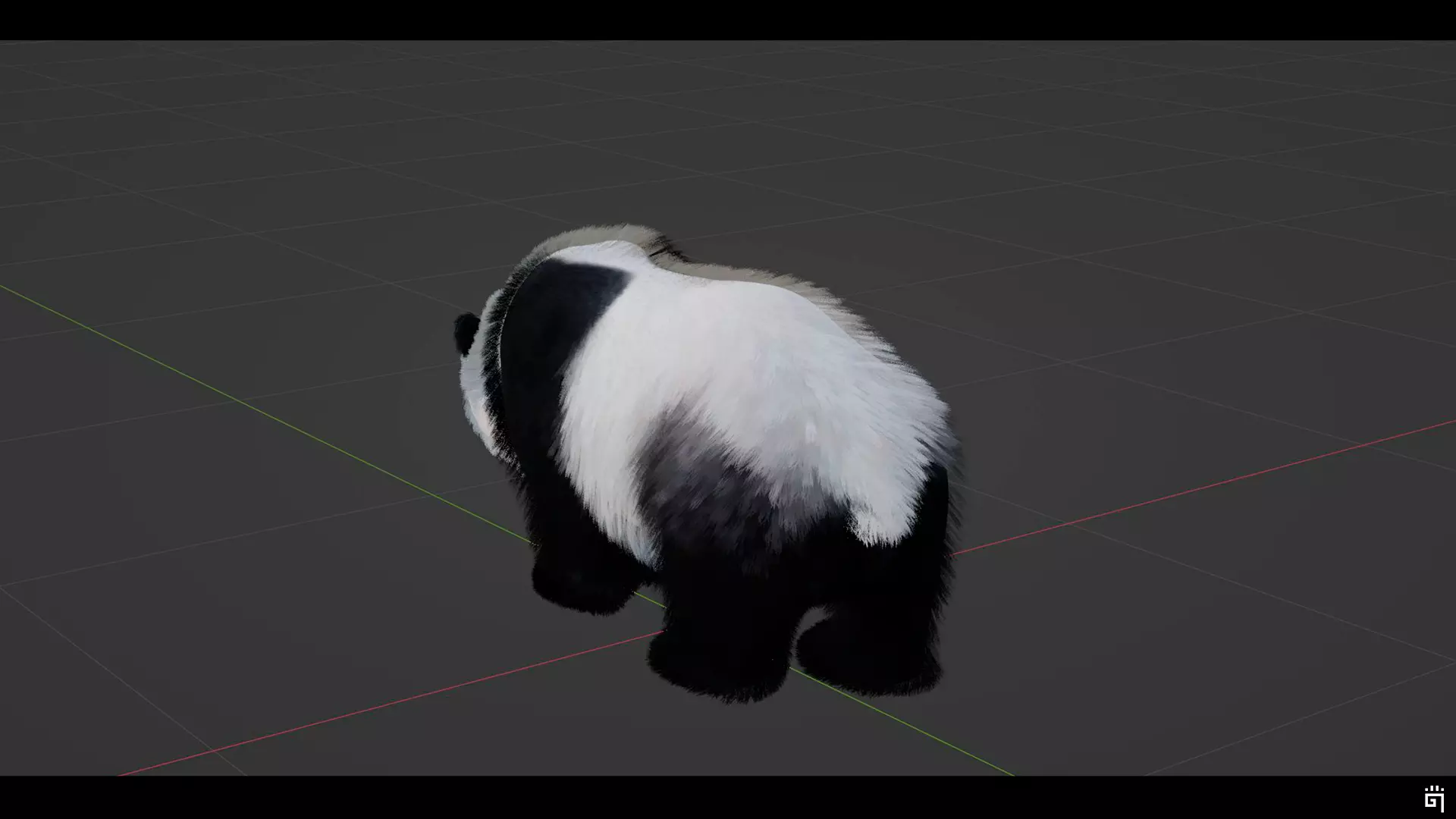 Panda Bear Low-poly 3D model_5