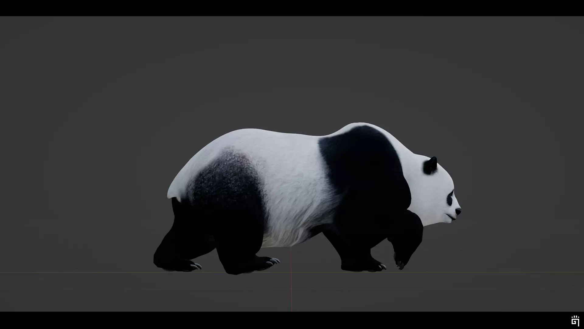 Panda Bear Low-poly 3D model_14