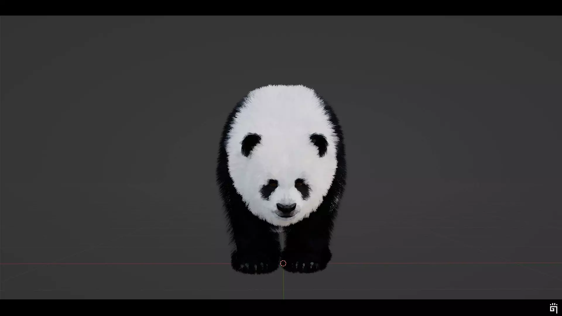 Panda Bear Low-poly 3D model_2