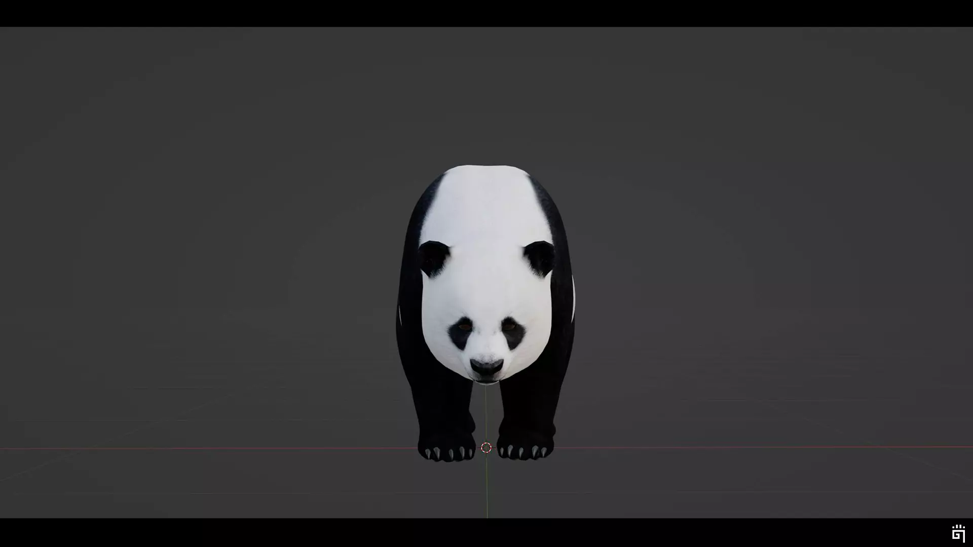 Panda Bear Low-poly 3D model_9