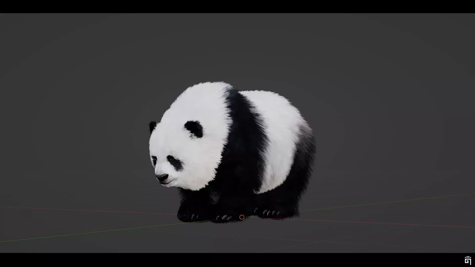 Panda Bear Low-poly 3D model_3