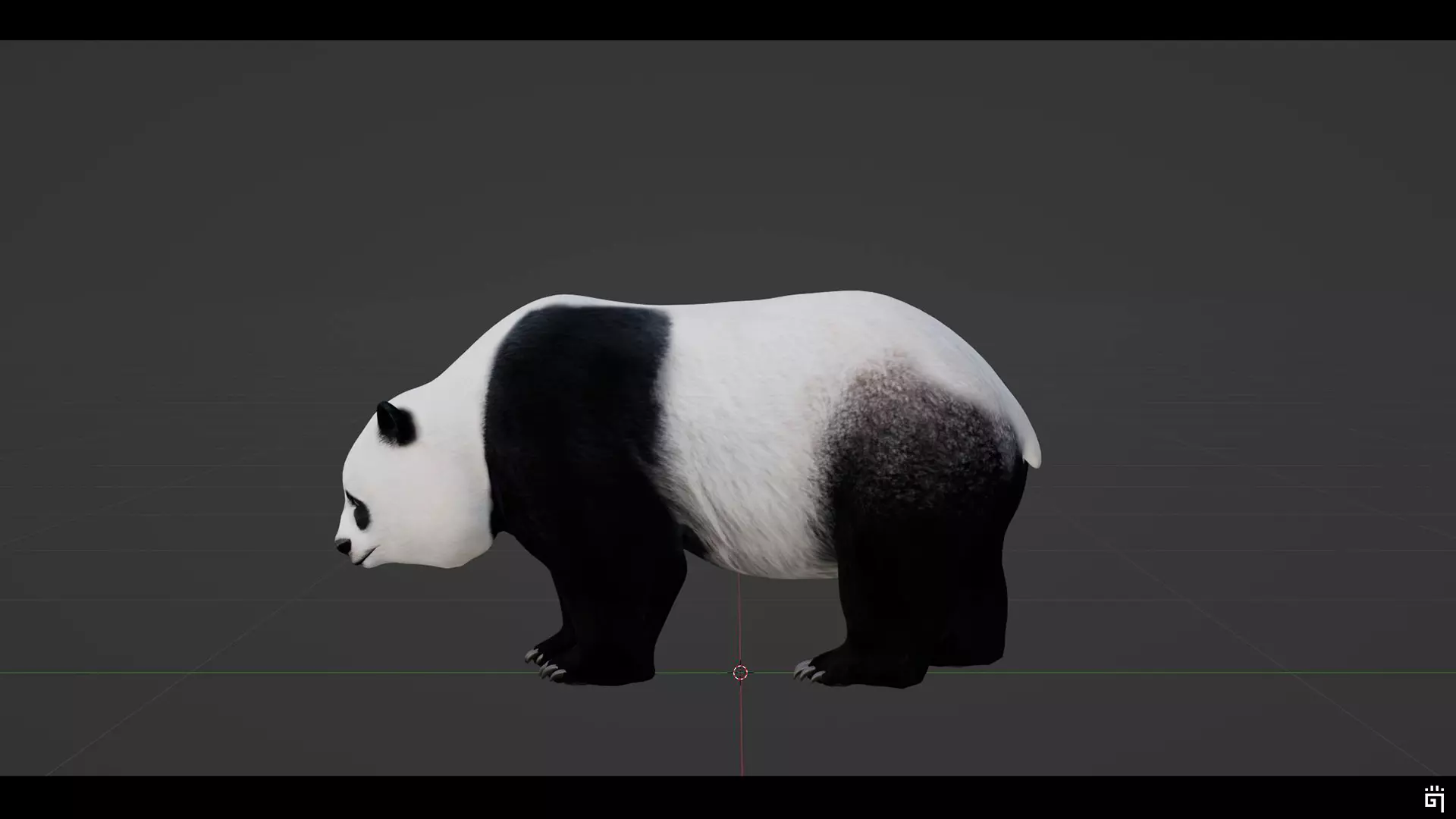 Panda Bear Low-poly 3D model_11