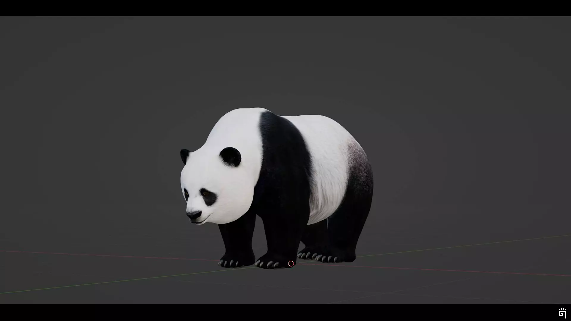 Panda Bear Low-poly 3D model_10