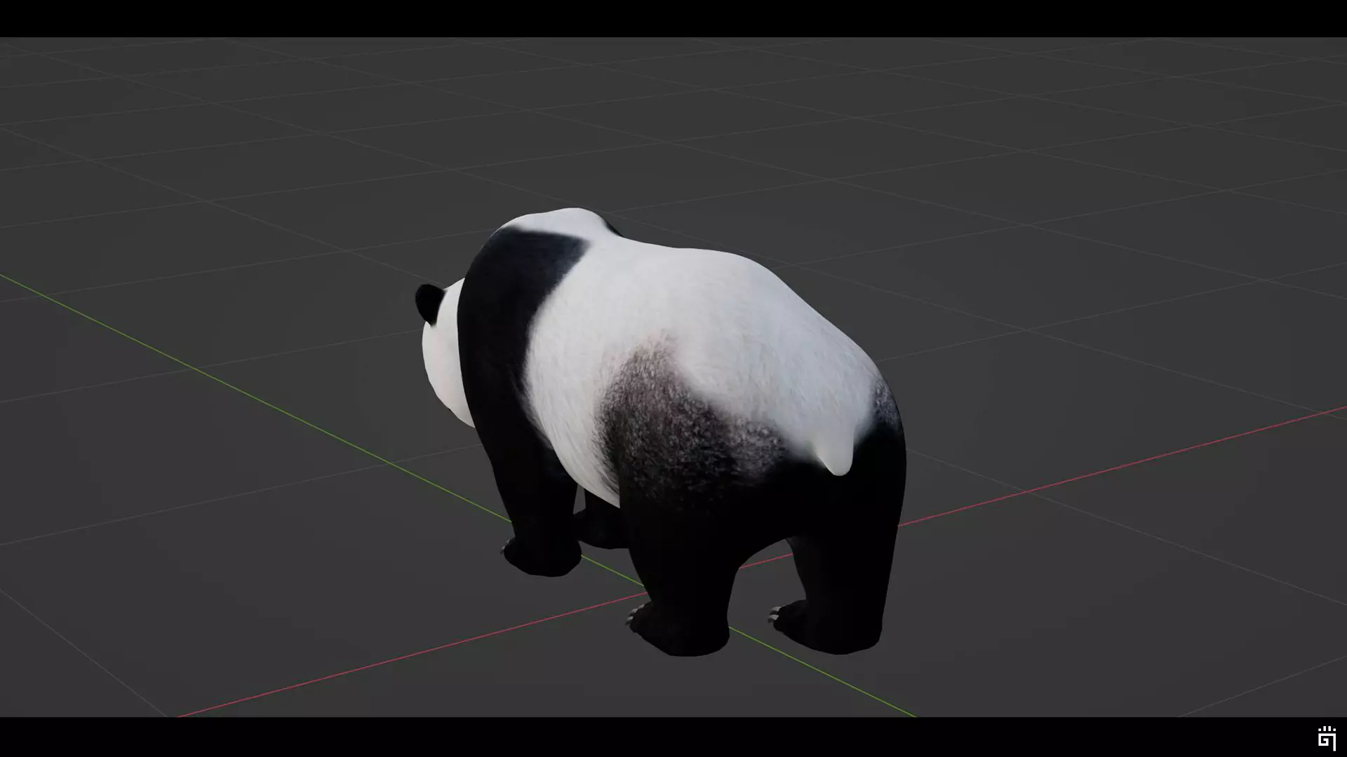Panda Bear Low-poly 3D model_12