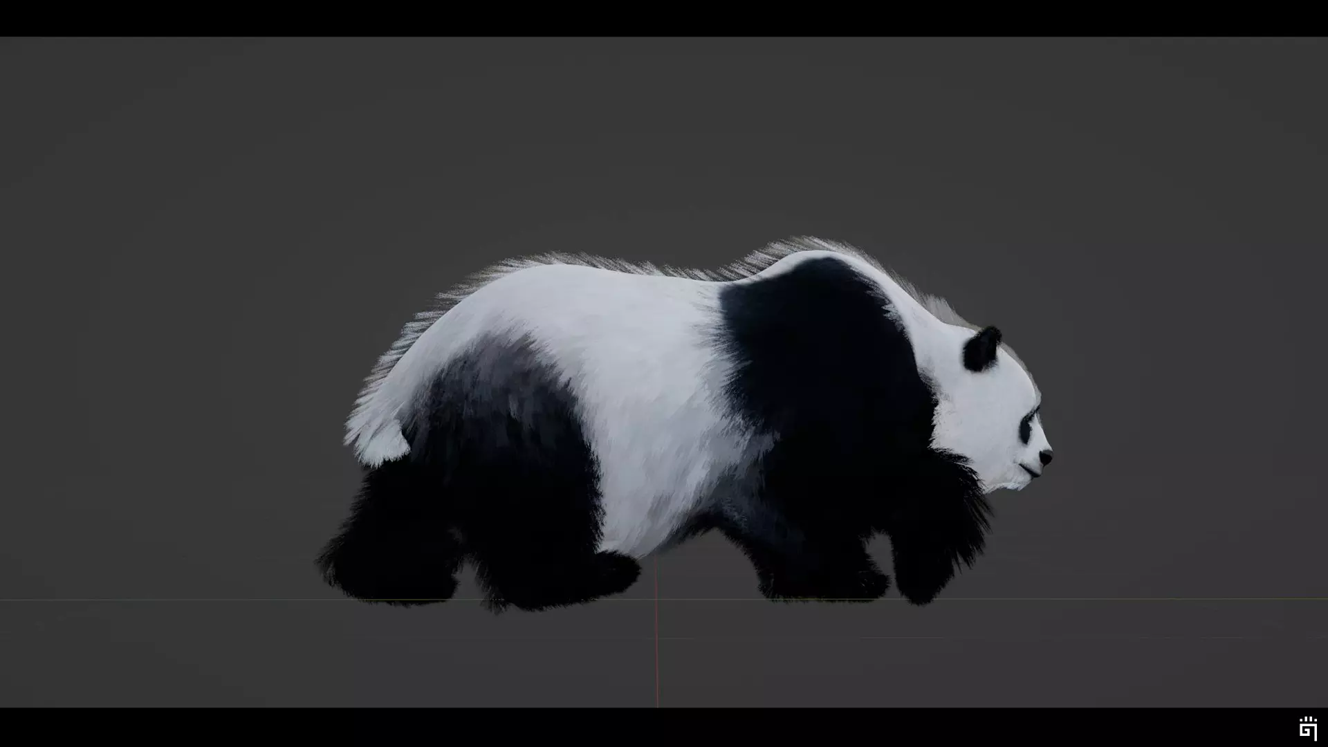 Panda Bear Low-poly 3D model_7