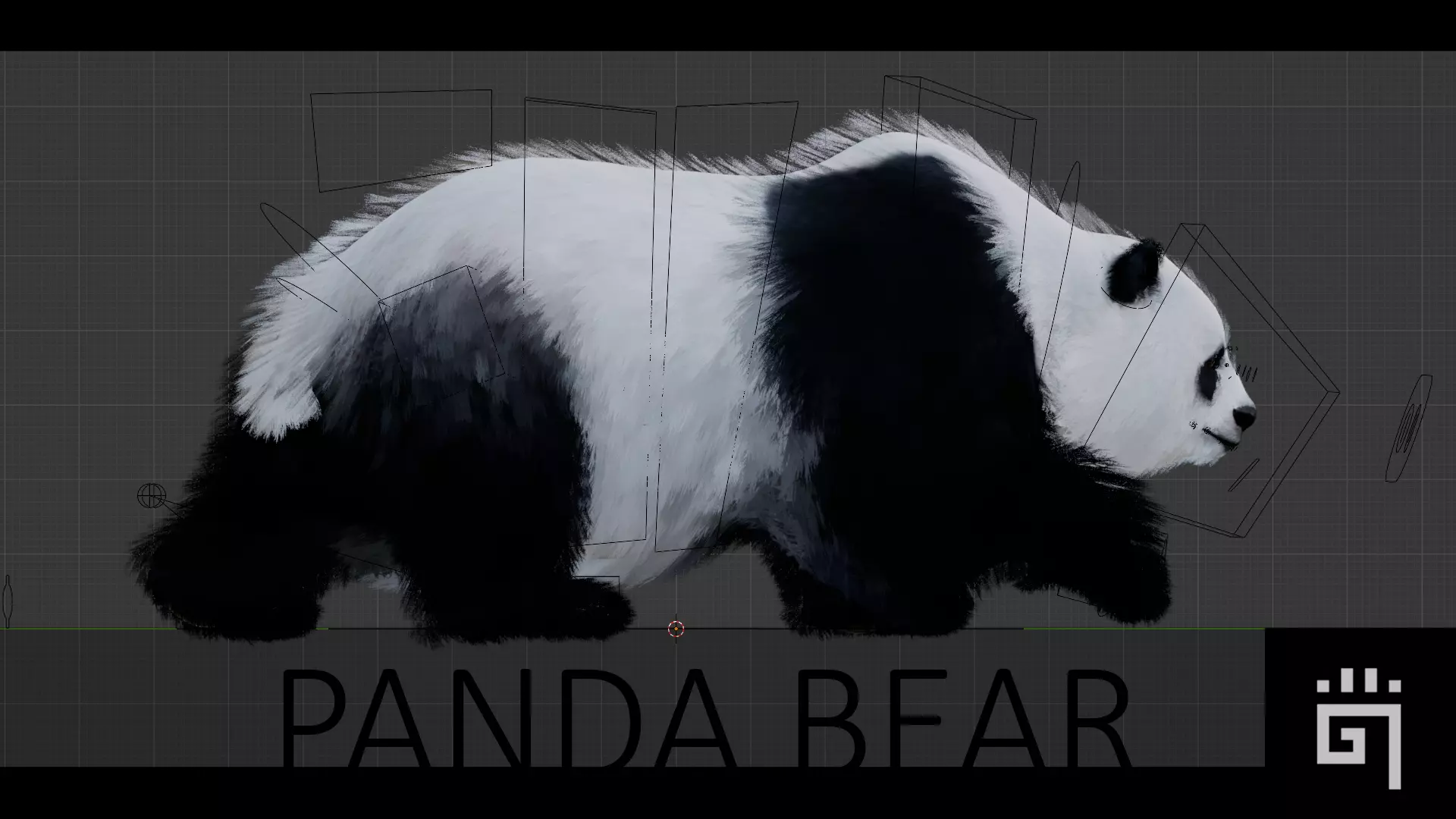 Panda Bear Low-poly 3D model_0