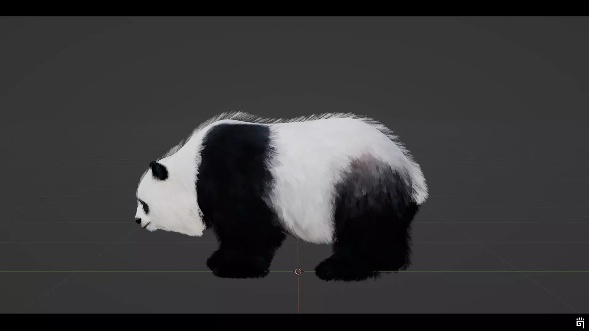 Panda Bear Low-poly 3D model_4
