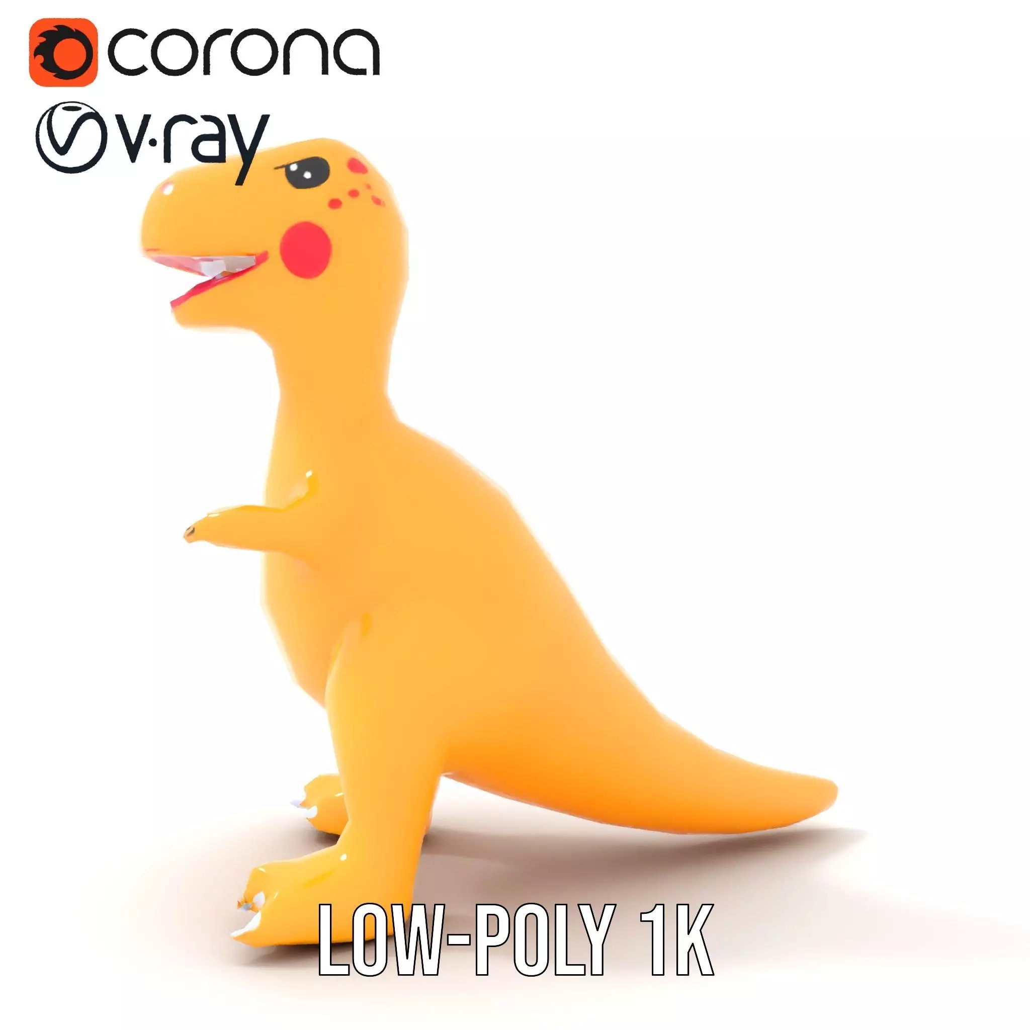 Yellow Dinosaur Toy model pack Low-poly 3D model_31