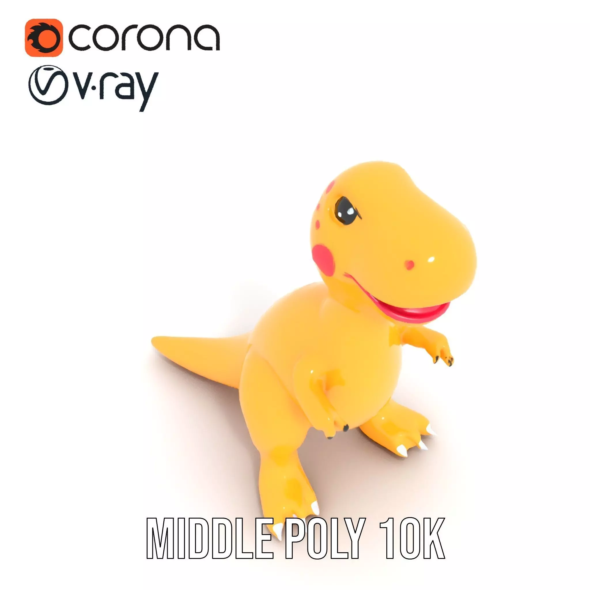 Yellow Dinosaur Toy model pack Low-poly 3D model_19