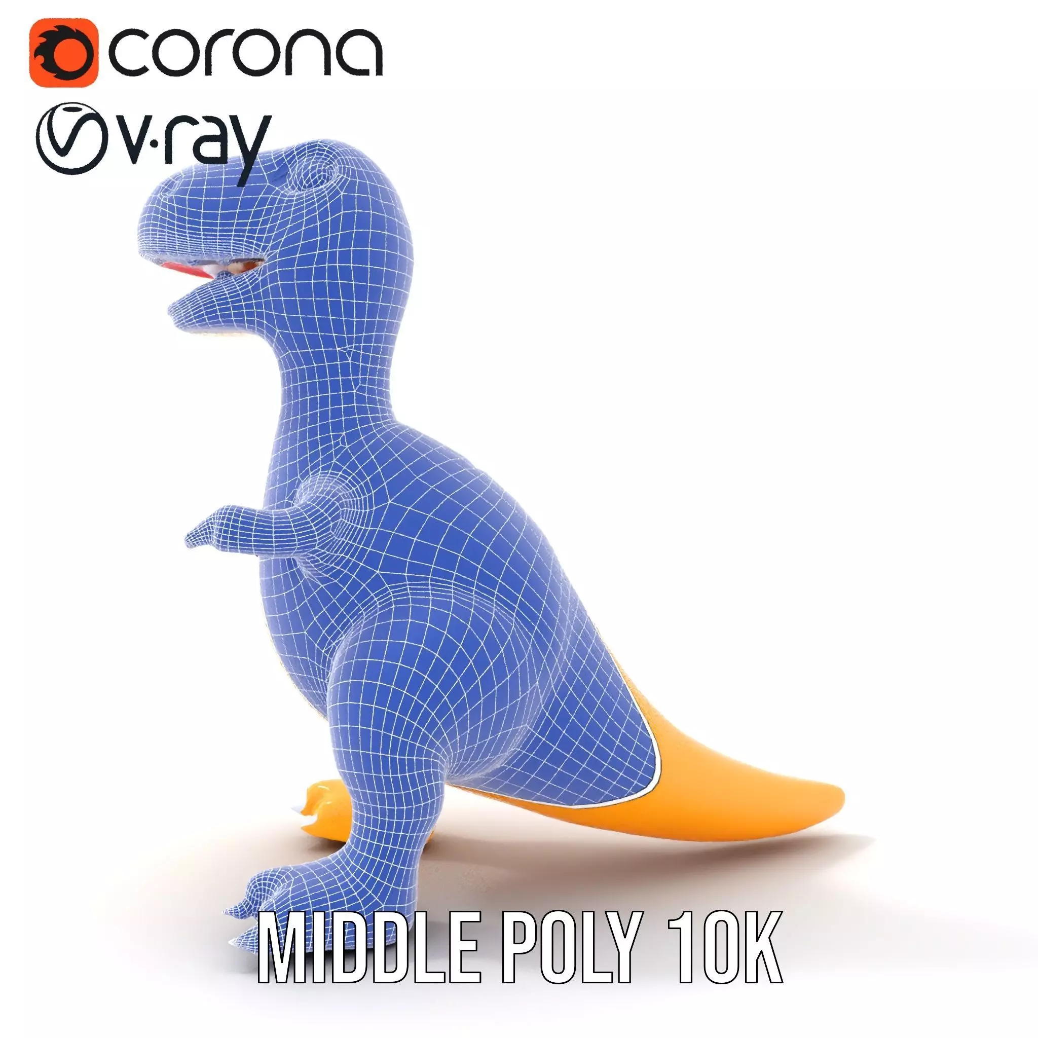 Yellow Dinosaur Toy model pack Low-poly 3D model_30
