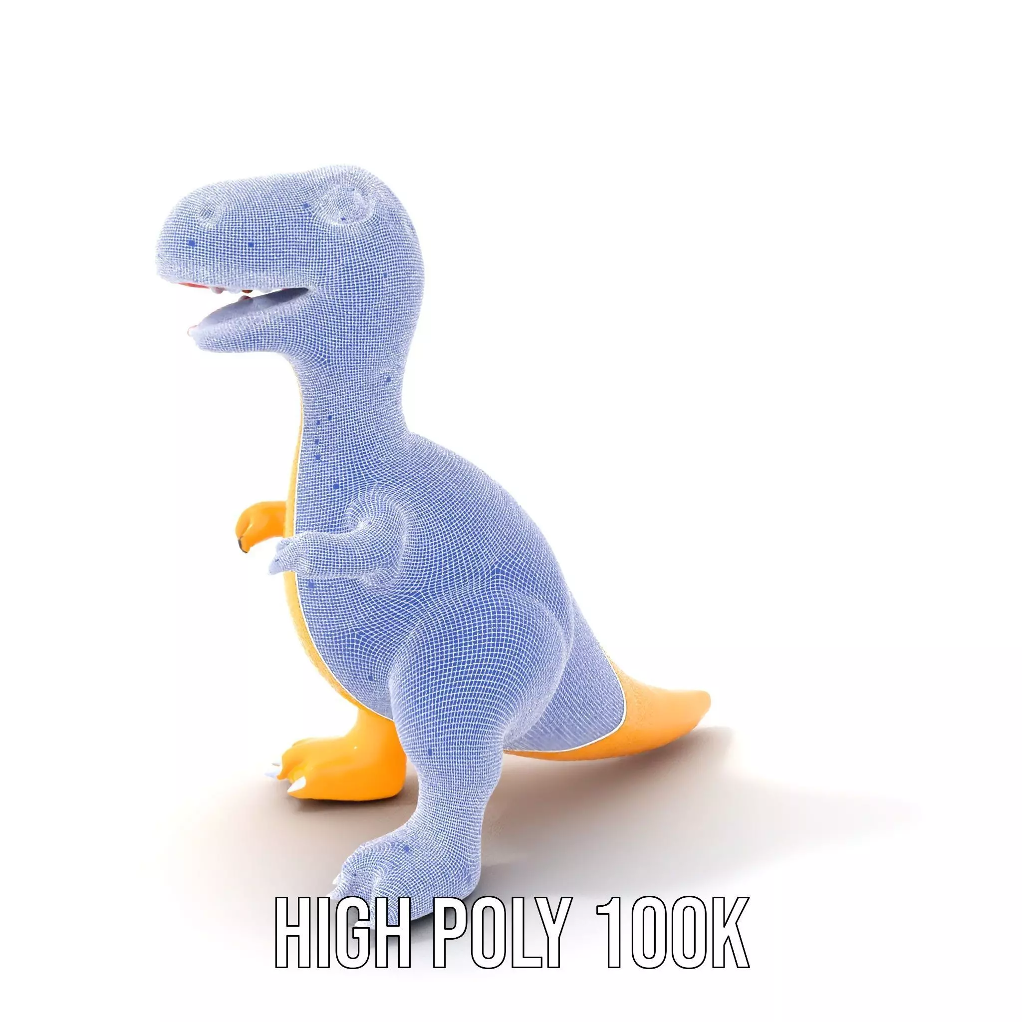 Yellow Dinosaur Toy model pack Low-poly 3D model_4