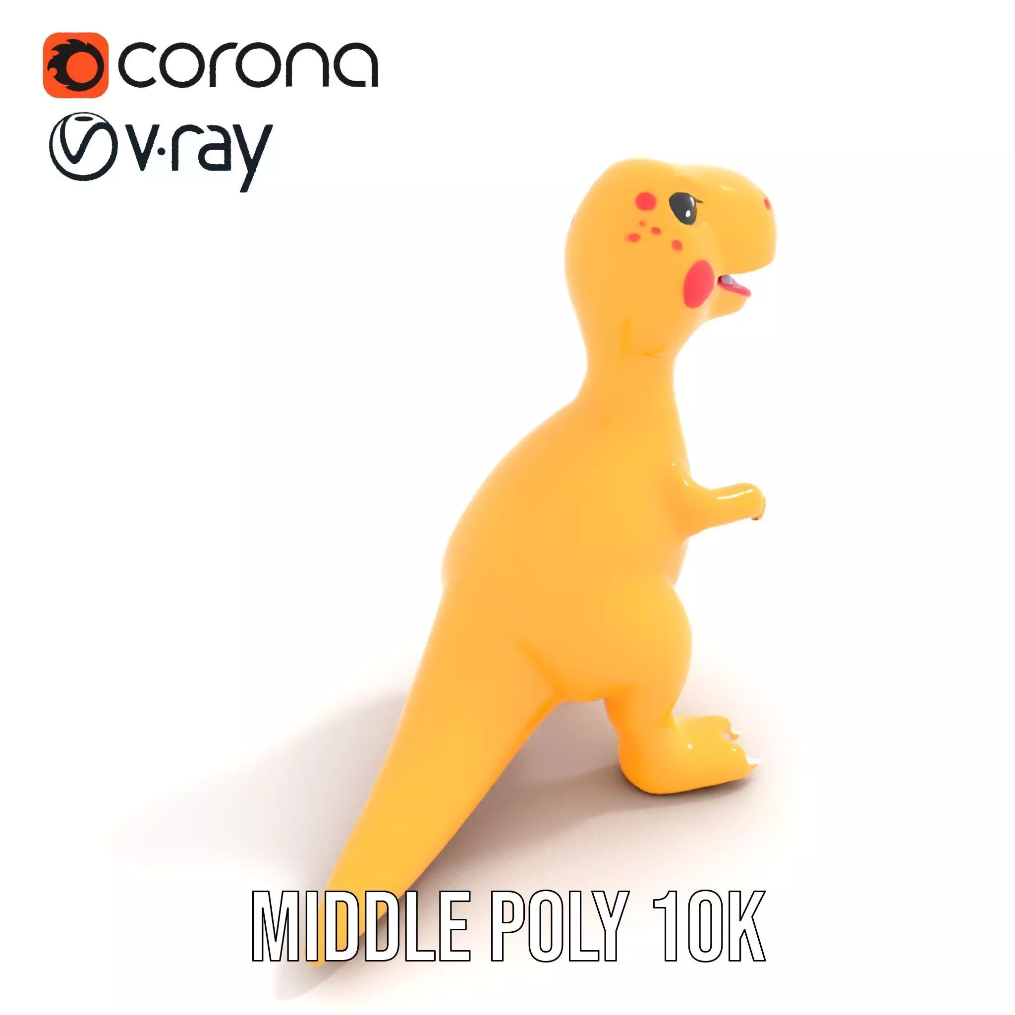 Yellow Dinosaur Toy model pack Low-poly 3D model_24