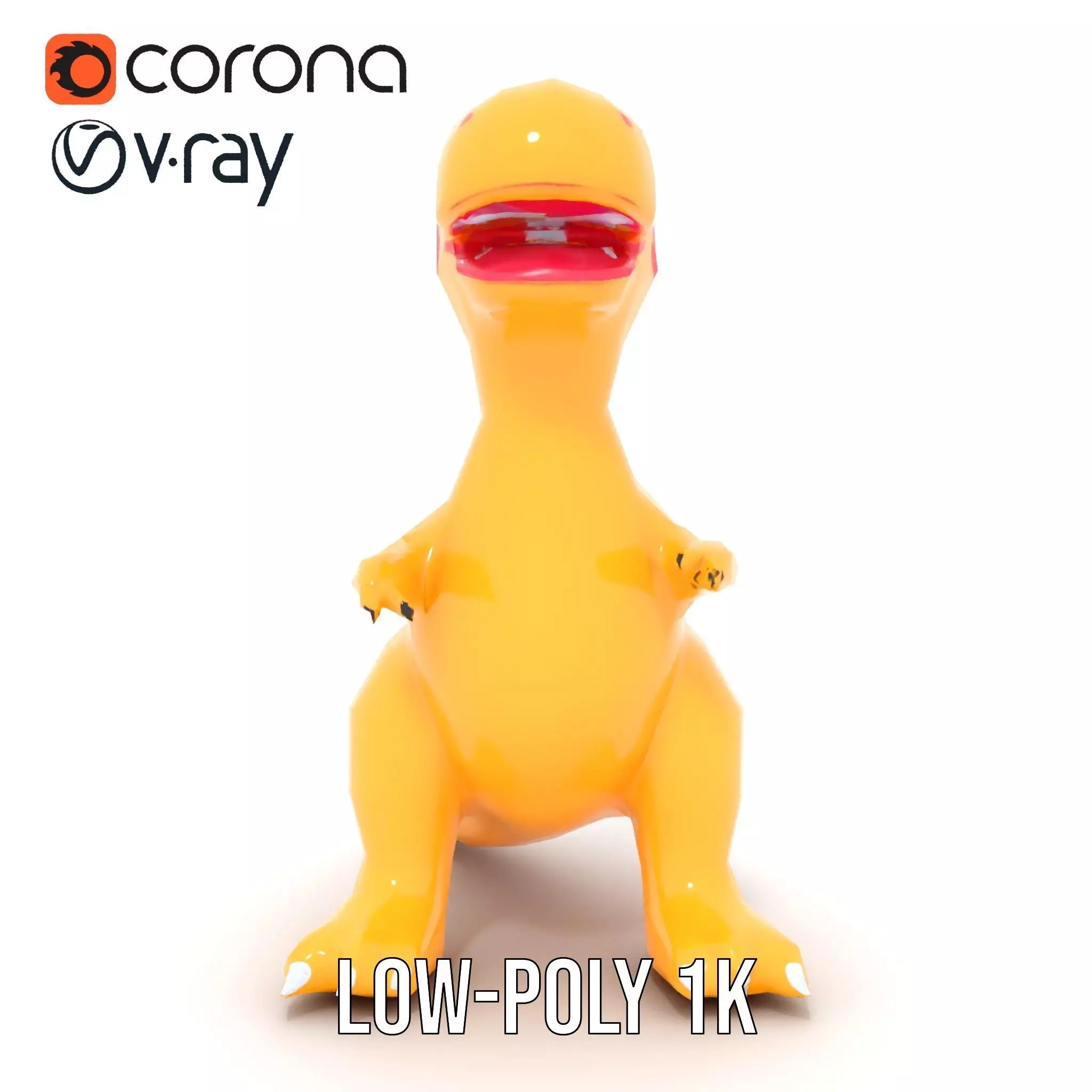 Yellow Dinosaur Toy model pack Low-poly 3D model_25