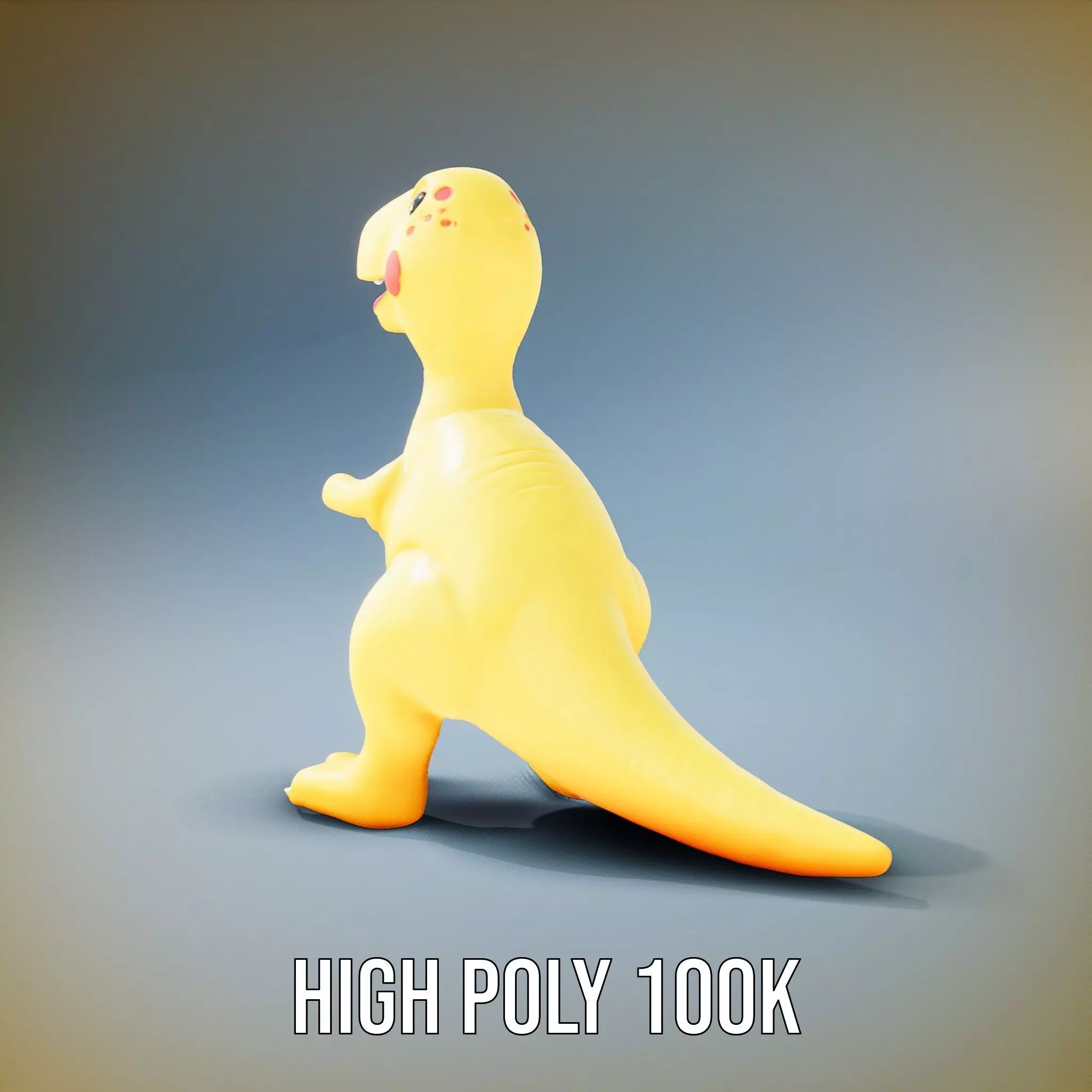 Yellow Dinosaur Toy model pack Low-poly 3D model_8