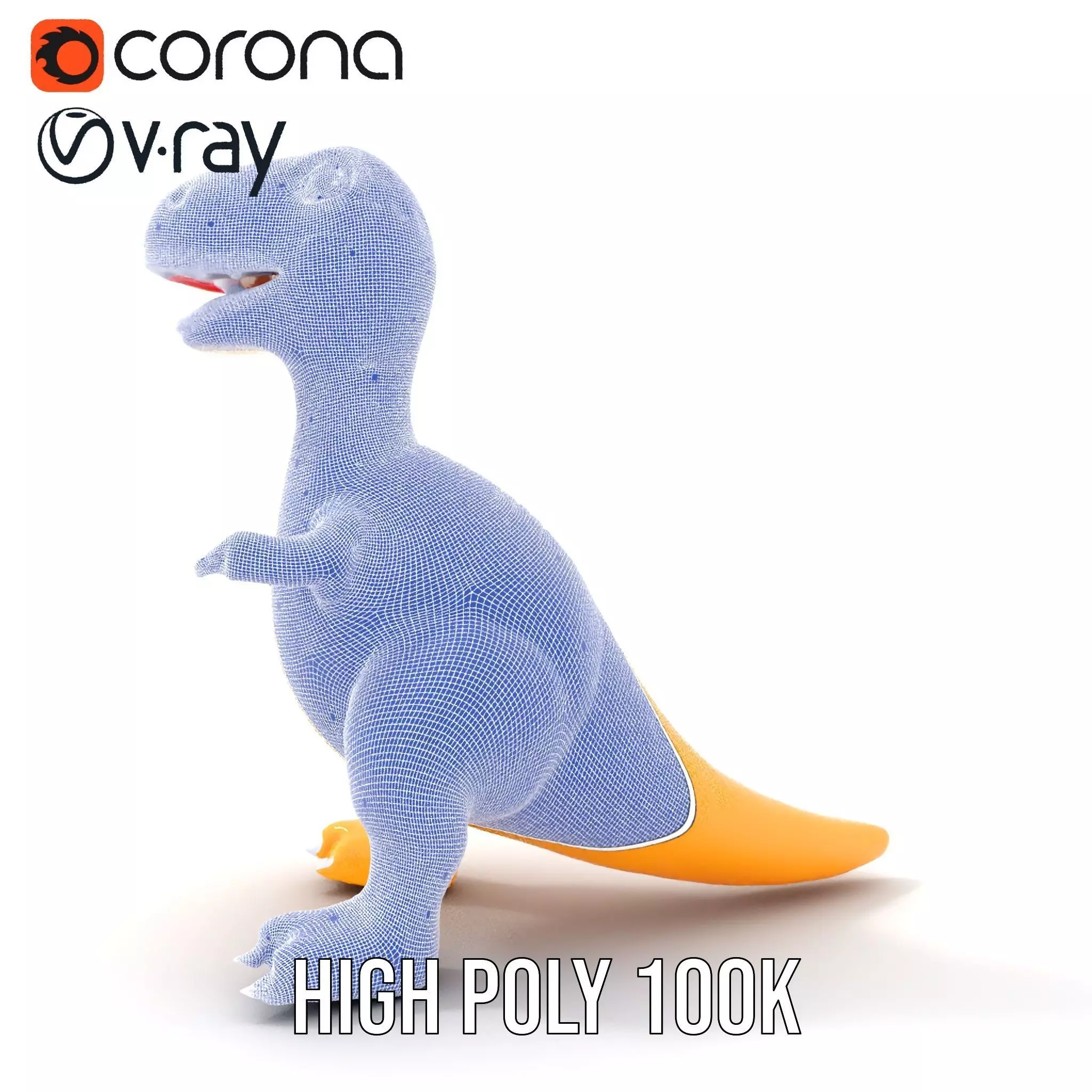 Yellow Dinosaur Toy model pack Low-poly 3D model_33