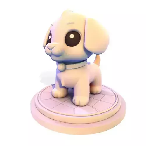 Adorable Low Poly Puppy 3D Model 3D print model