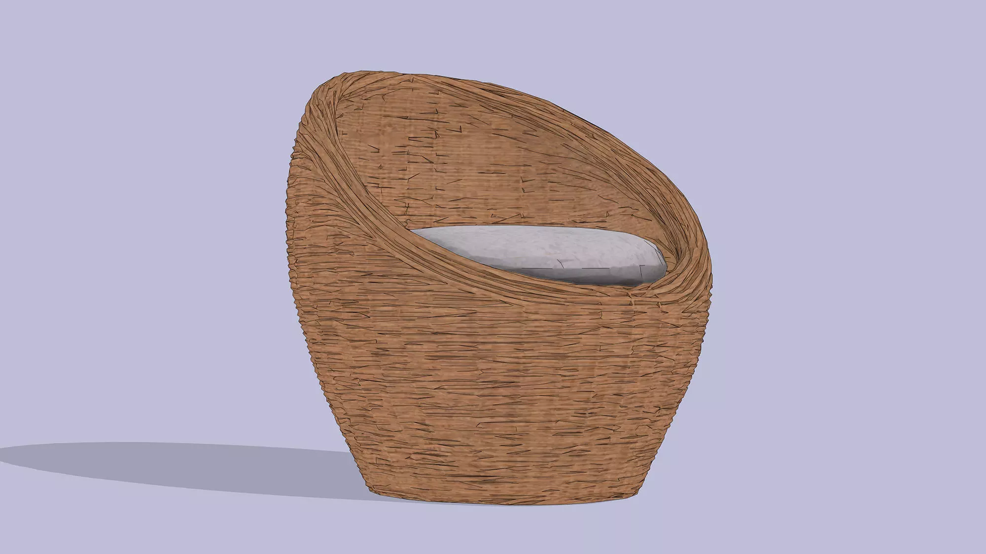 Wicker chair Low-poly 3D model_3